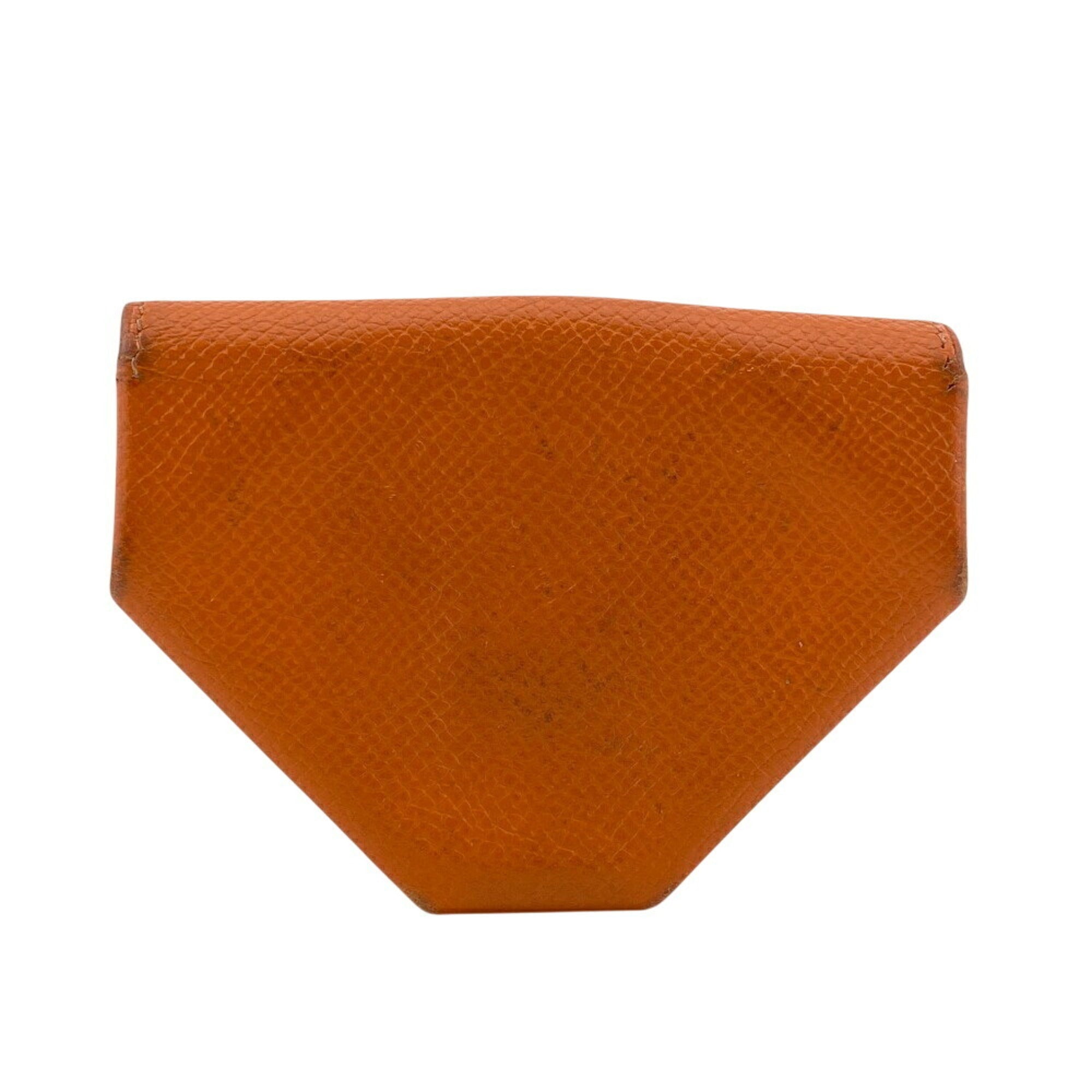 Hermes Orange Leather Coin Purse/Coin Case (Pre-Owned)