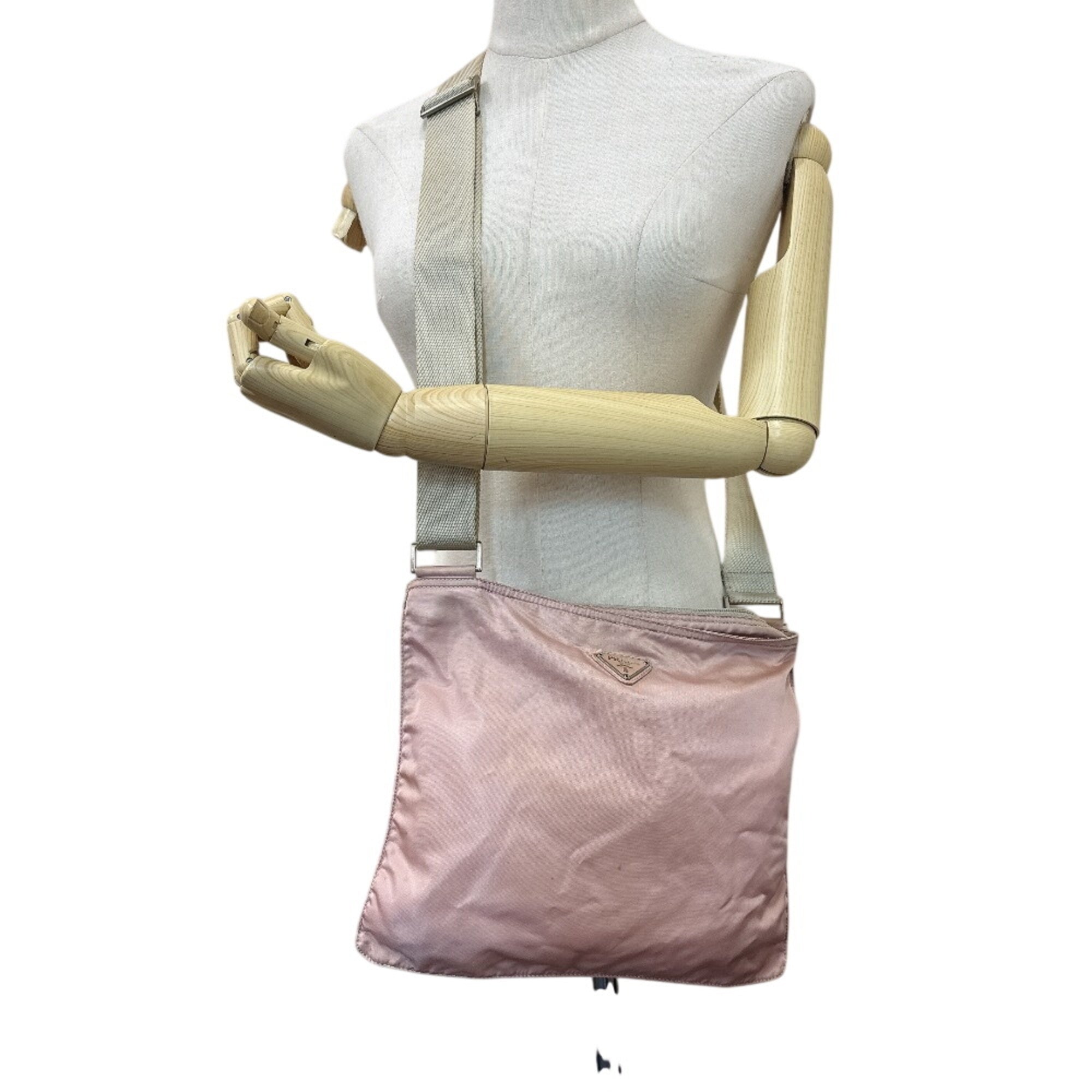 Prada Pink Nylon Pochette Shoulder Bag (Pre-Owned)