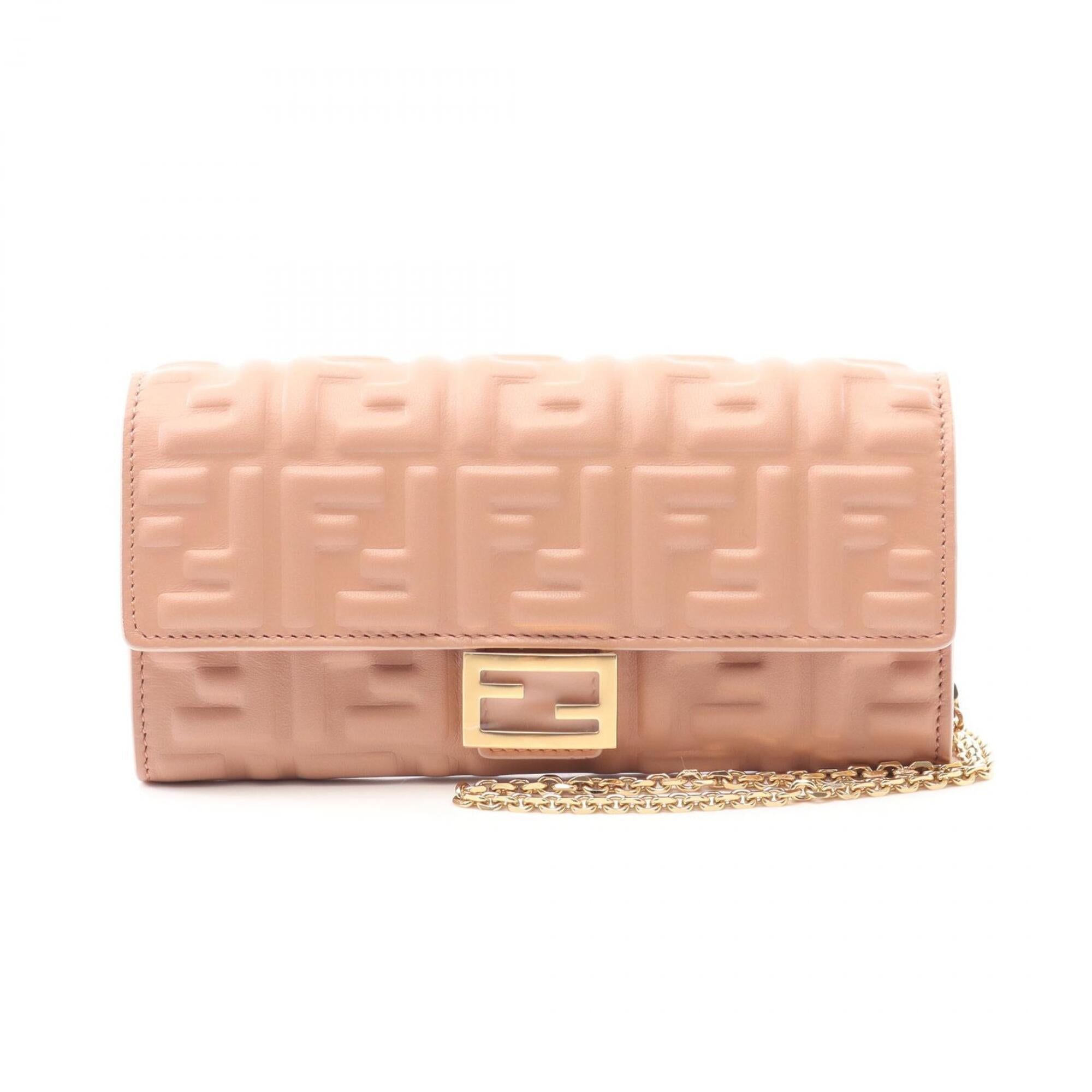 Fendi Pink Leather Handbag Shoulder Bag (Pre-Owned)