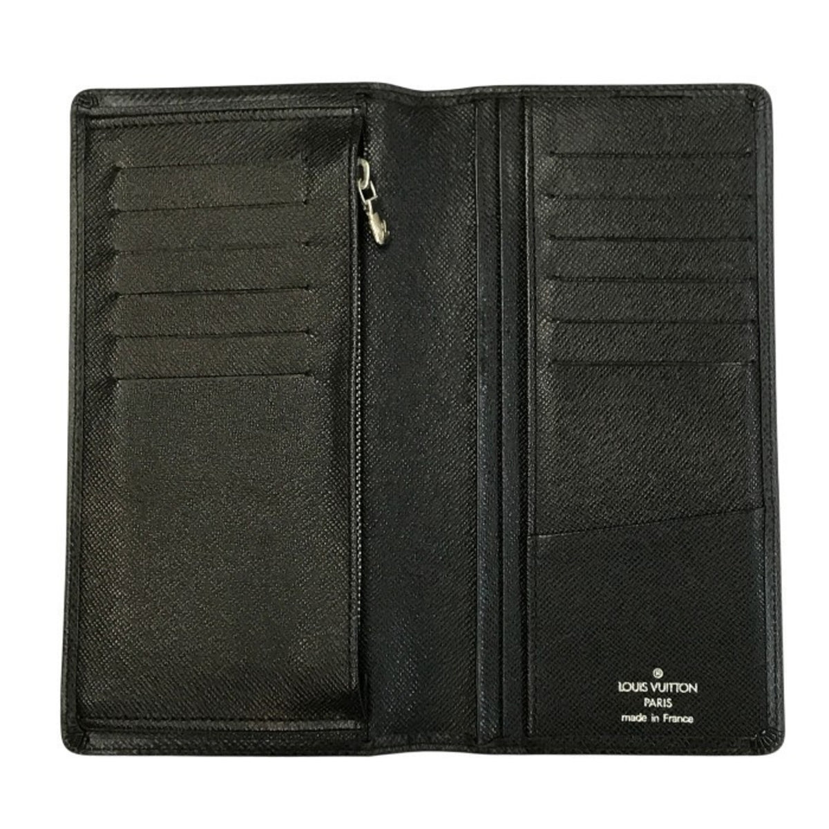 Louis Vuitton Taiga Black Leather Long Wallet (Bi-Fold) (Pre-Owned)