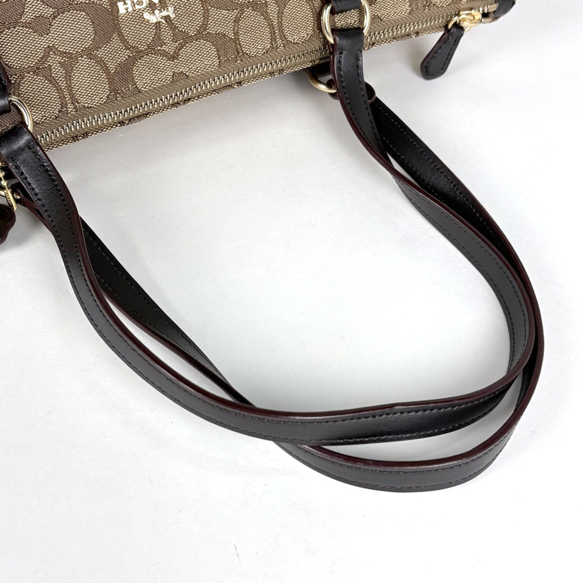 Coach Signature Brown Canvas Leather Tote Bag (Pre-Owned)