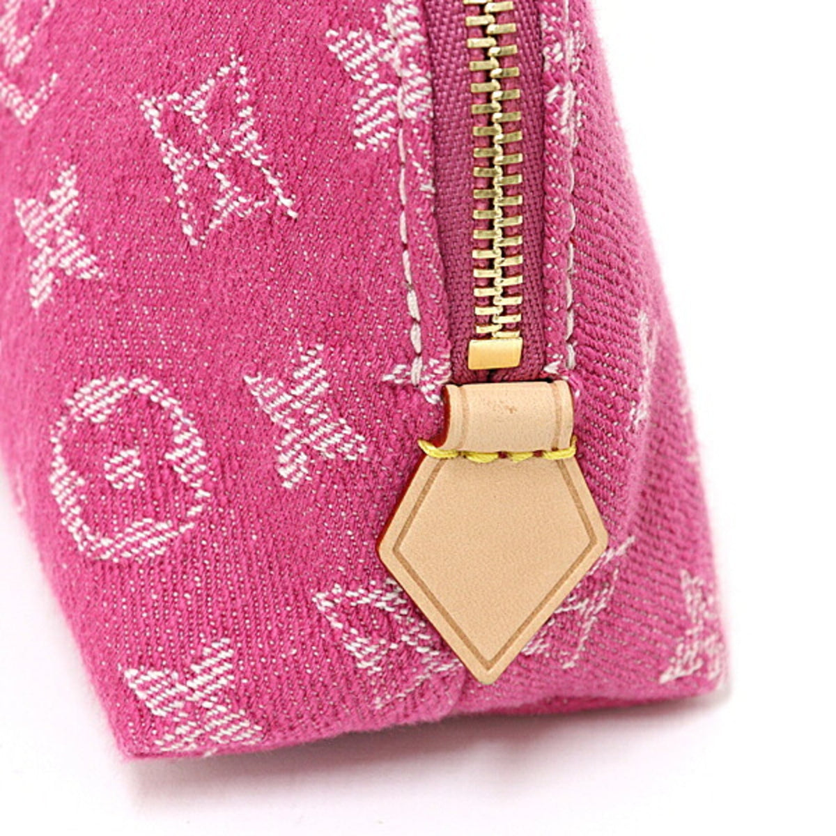 Louis Vuitton Monogram Denim Fuchsia Monogram Denim Pochette Pouch (Pre-Owned)