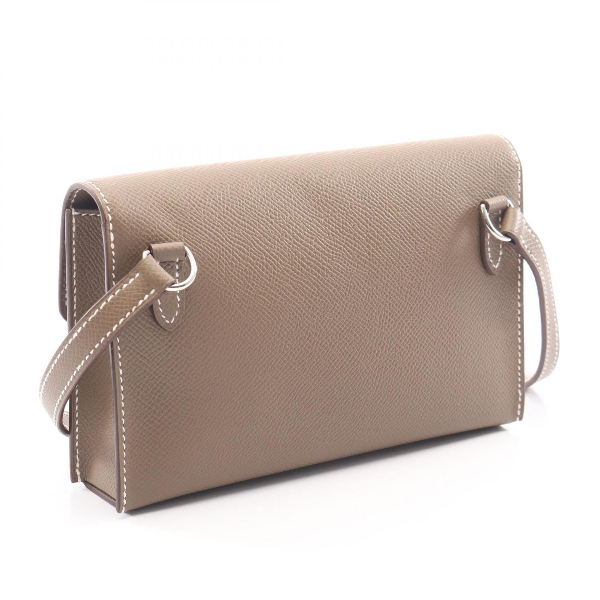 Hermes Etoupe Gray Gray Epsom Leather Leather Handbag Shoulder Bag (Pre-Owned)