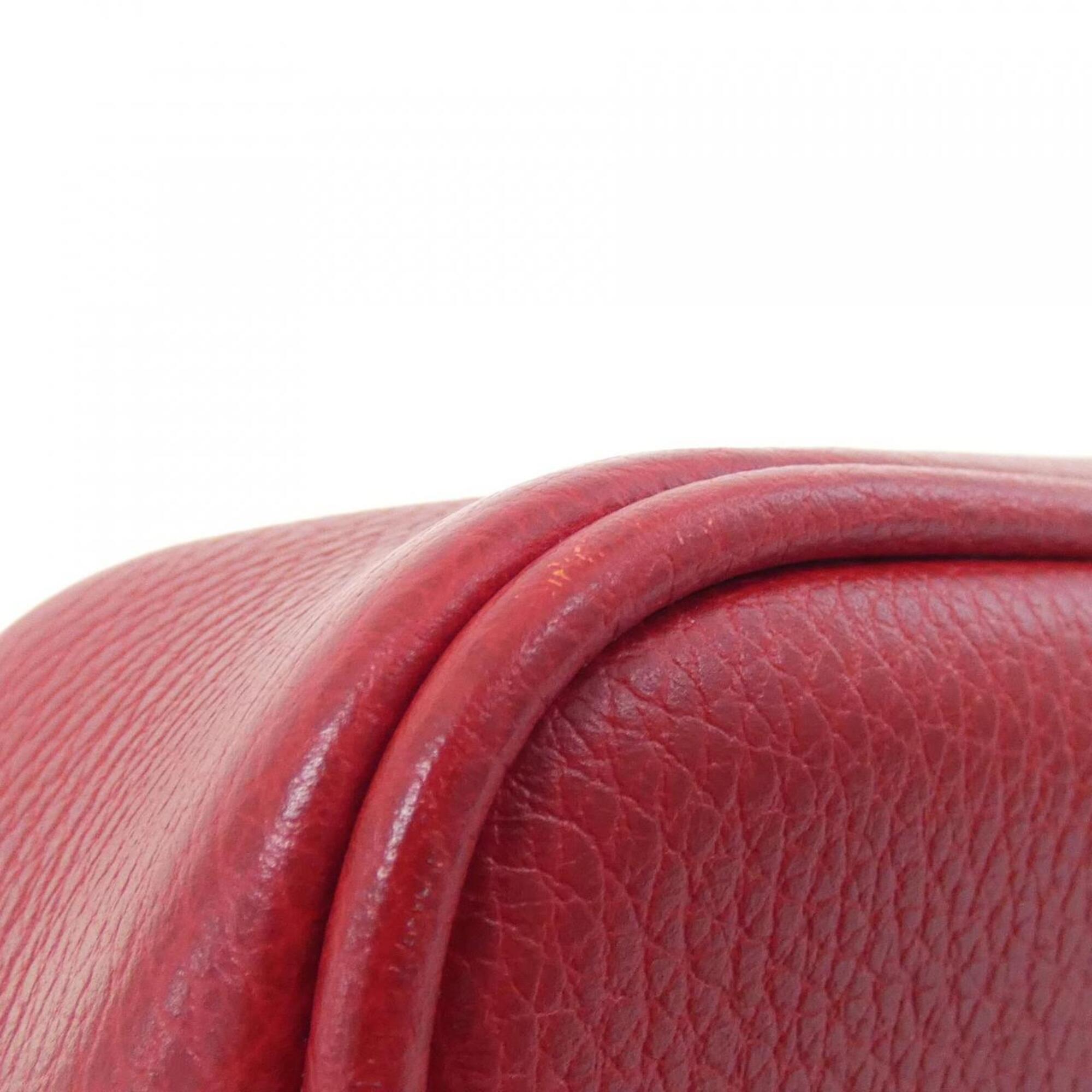 Gucci Red Color Leather Shoulder Bag (Pre-Owned)