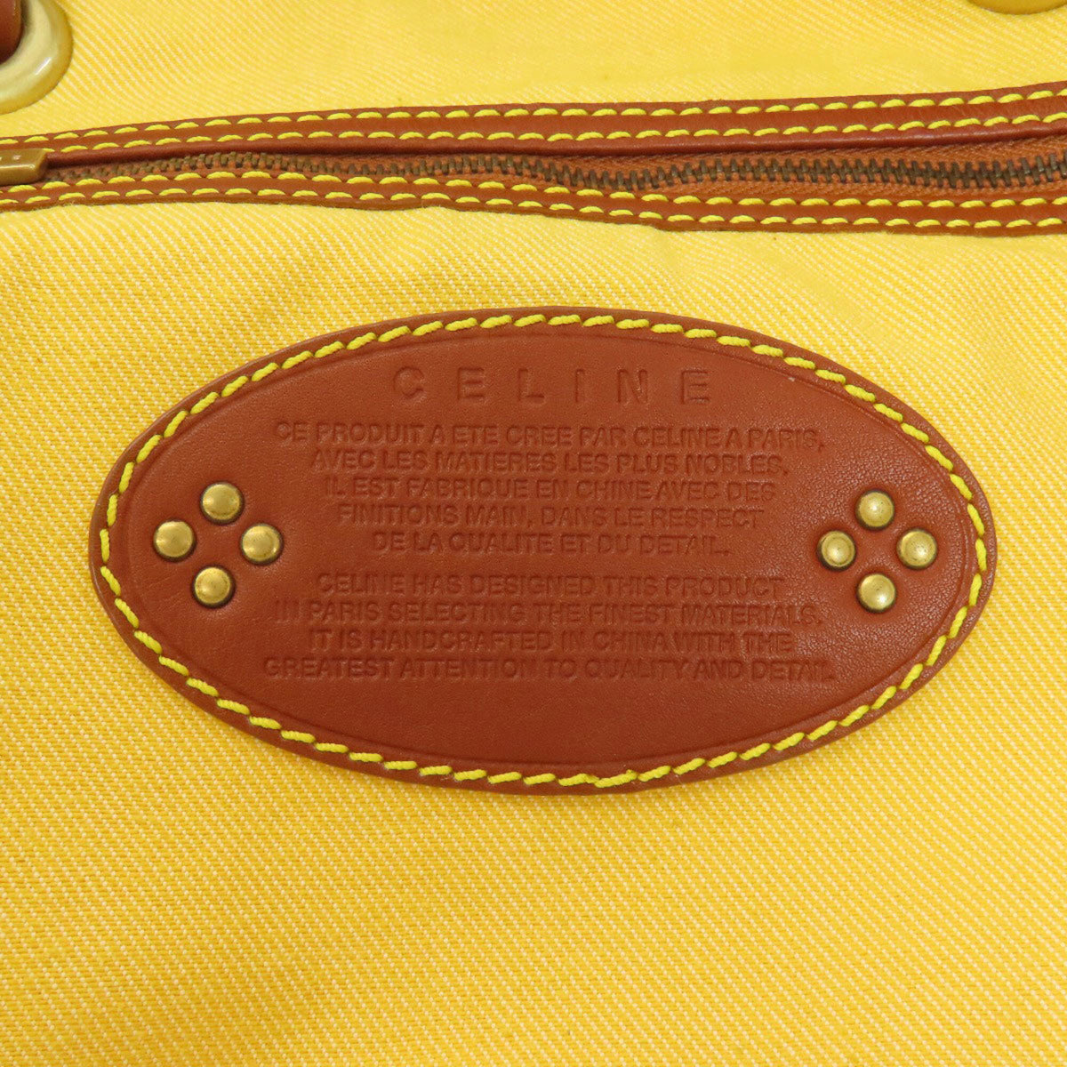 Celine Yellow Canvas Tote Bag (Pre-Owned)