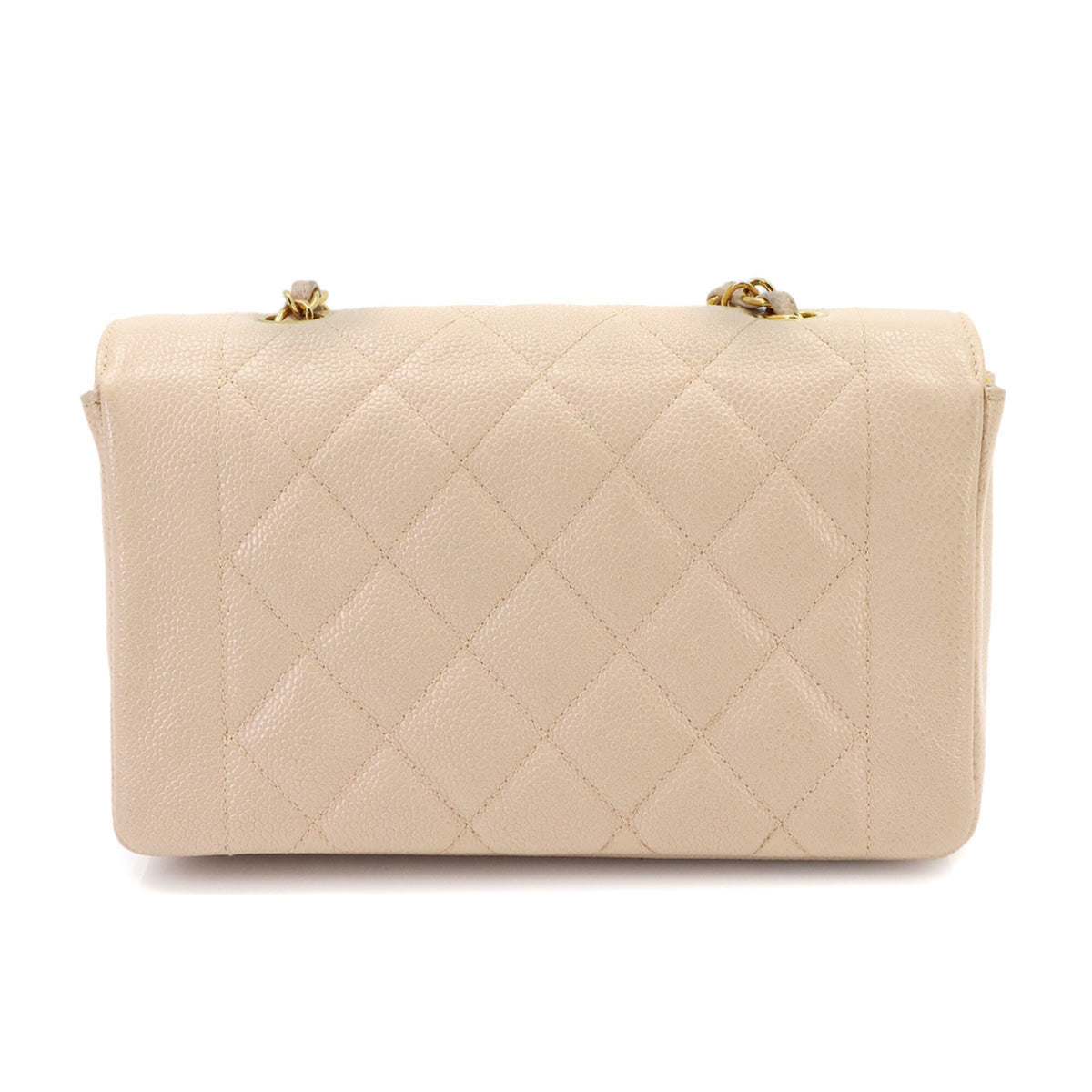 Chanel Pink Beige Grained Calfskin Shoulder Bag (Pre-Owned)