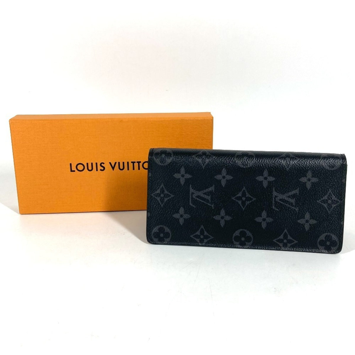 Louis Vuitton Black Galle Monogram Eclipse Monogram Eclipse Long Wallet (Bi-Fold) (Pre-Owned)
