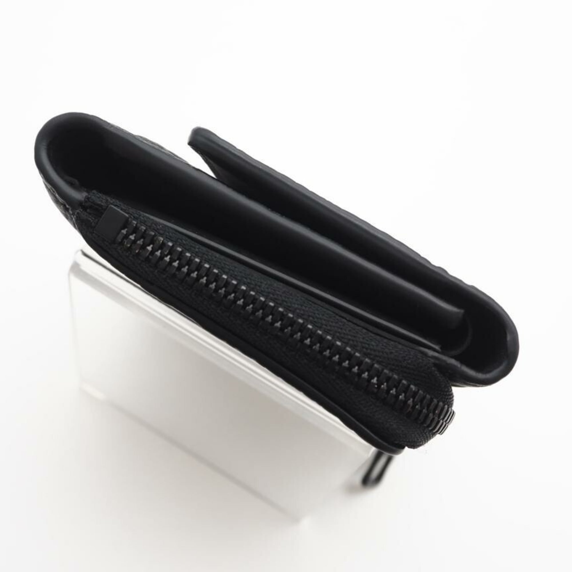 Louis Vuitton Black Leather Wallet (Tri-Fold) (Pre-Owned)