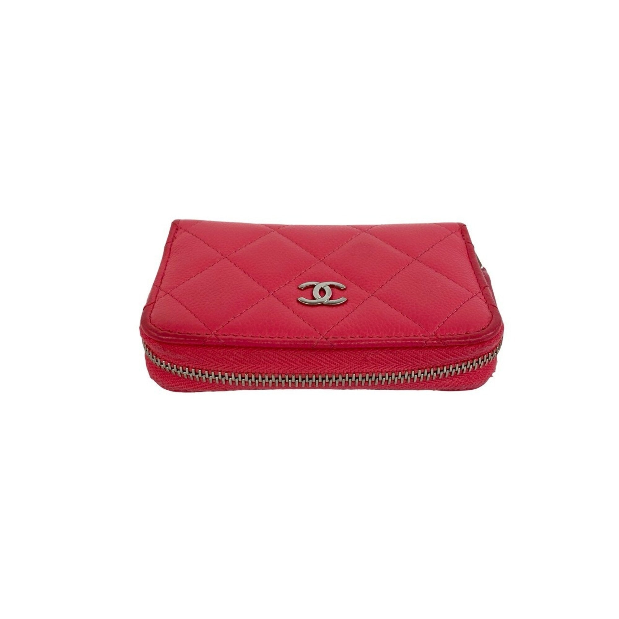 Chanel Pink Grained Calfskin Coin Purse/Coin Case (Pre-Owned)