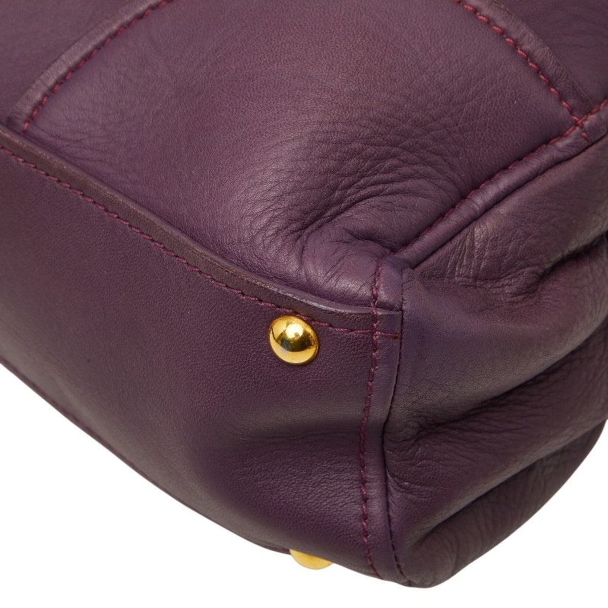 Miu Miu Purple Leather Boston Bag Handbag (Pre-Owned)
