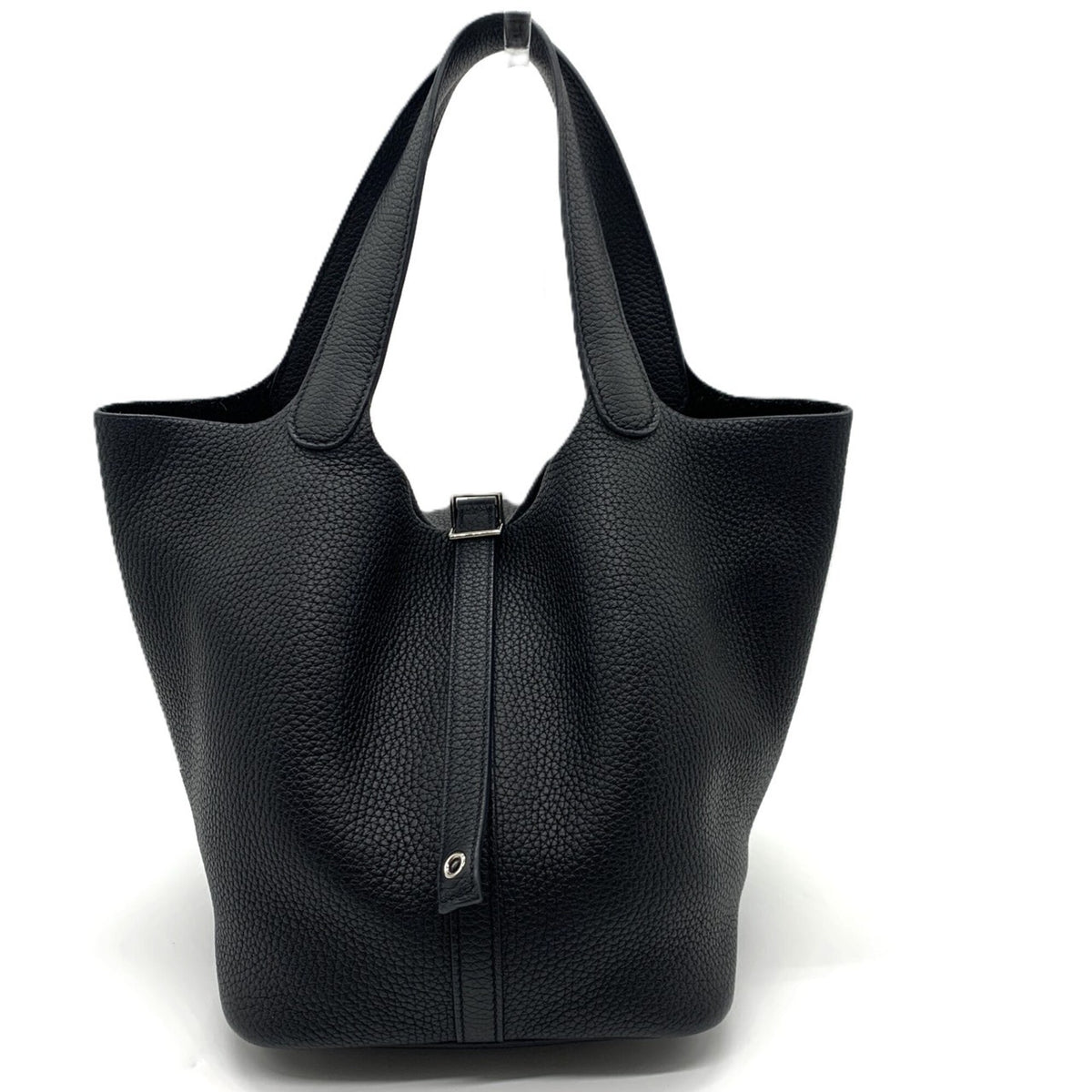 Hermes Picotin Black Taurillon Clemence Leather Handbag Tote Bag (Pre-Owned)