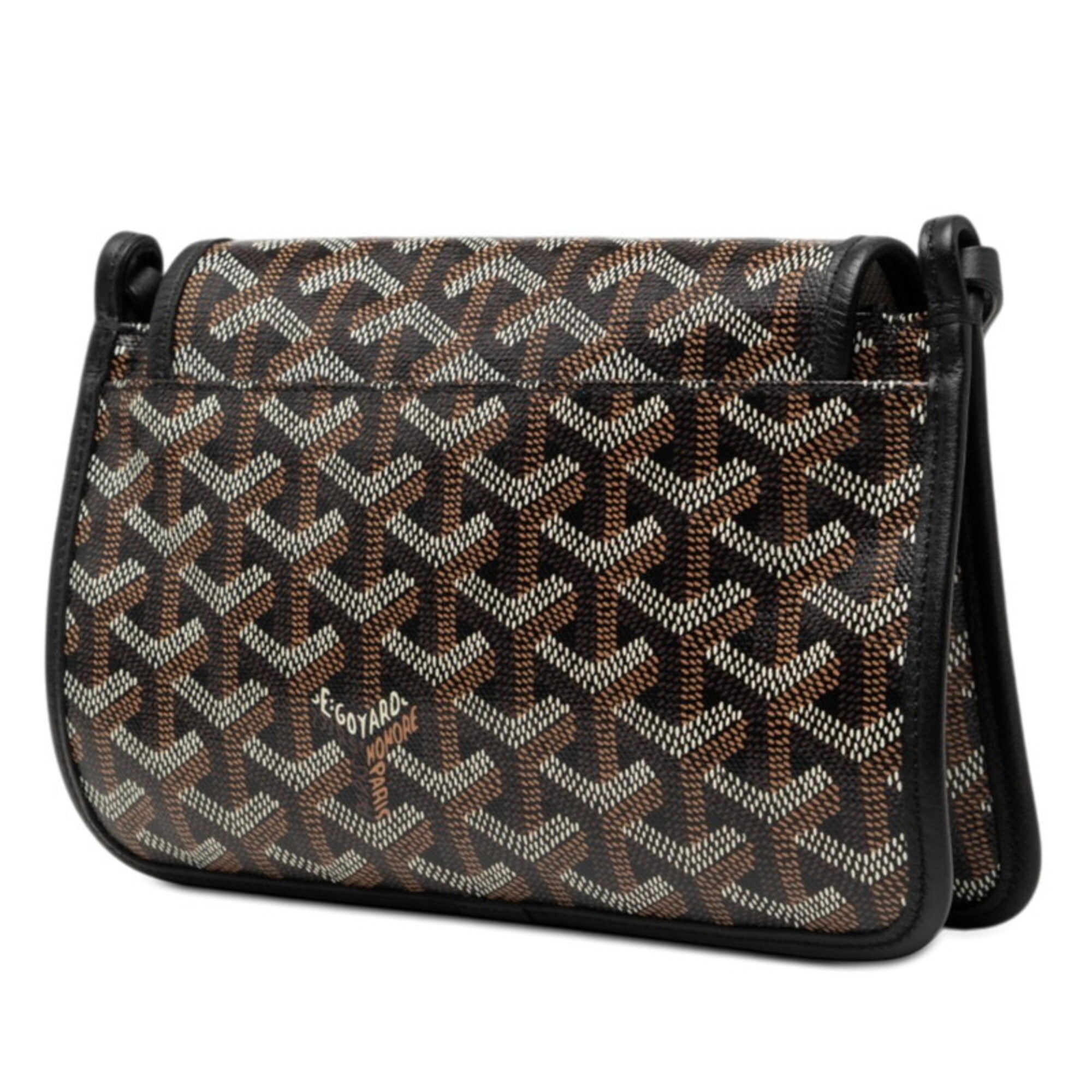 Goyard Black Brown Leather Pvc Handbag Shoulder Bag (Pre-Owned)