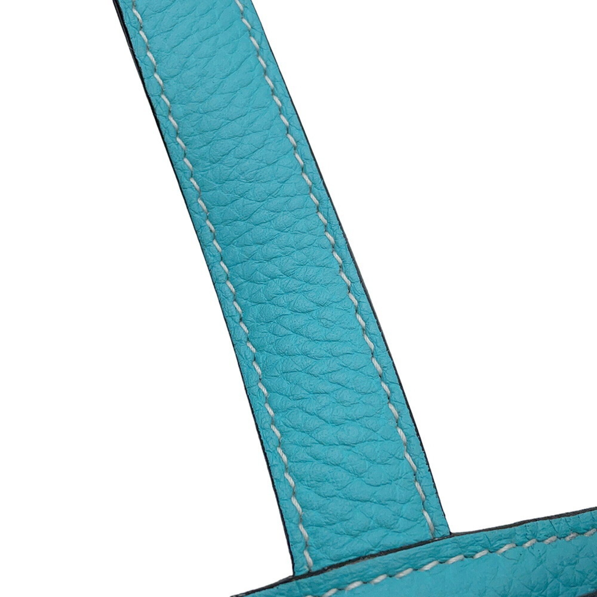 Hermes Blue Atoll Colvert Taurillon Clemence Leather Swift Leather Tote Bag (Pre-Owned)