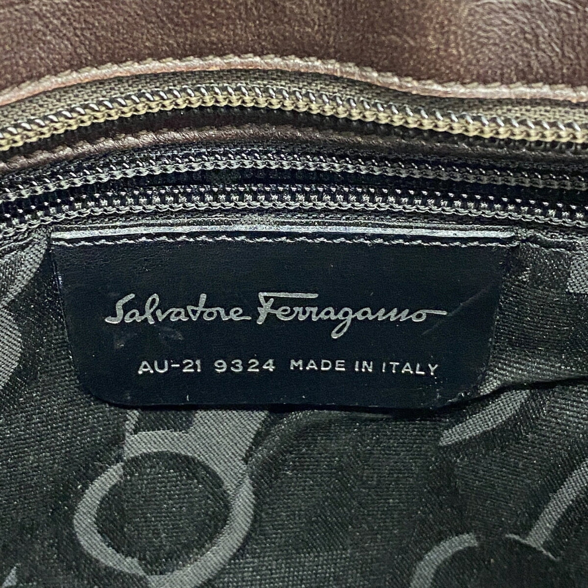Salvatore Ferragamo Brown Nylon Canvas Handbag (Pre-Owned)