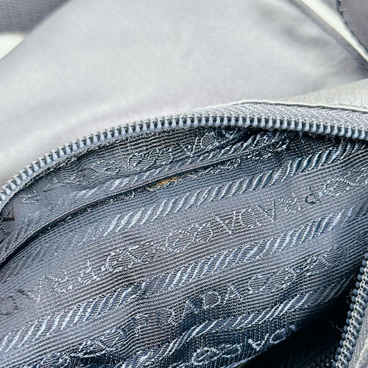 Prada Gray Satin Pochette Shoulder Bag (Pre-Owned)