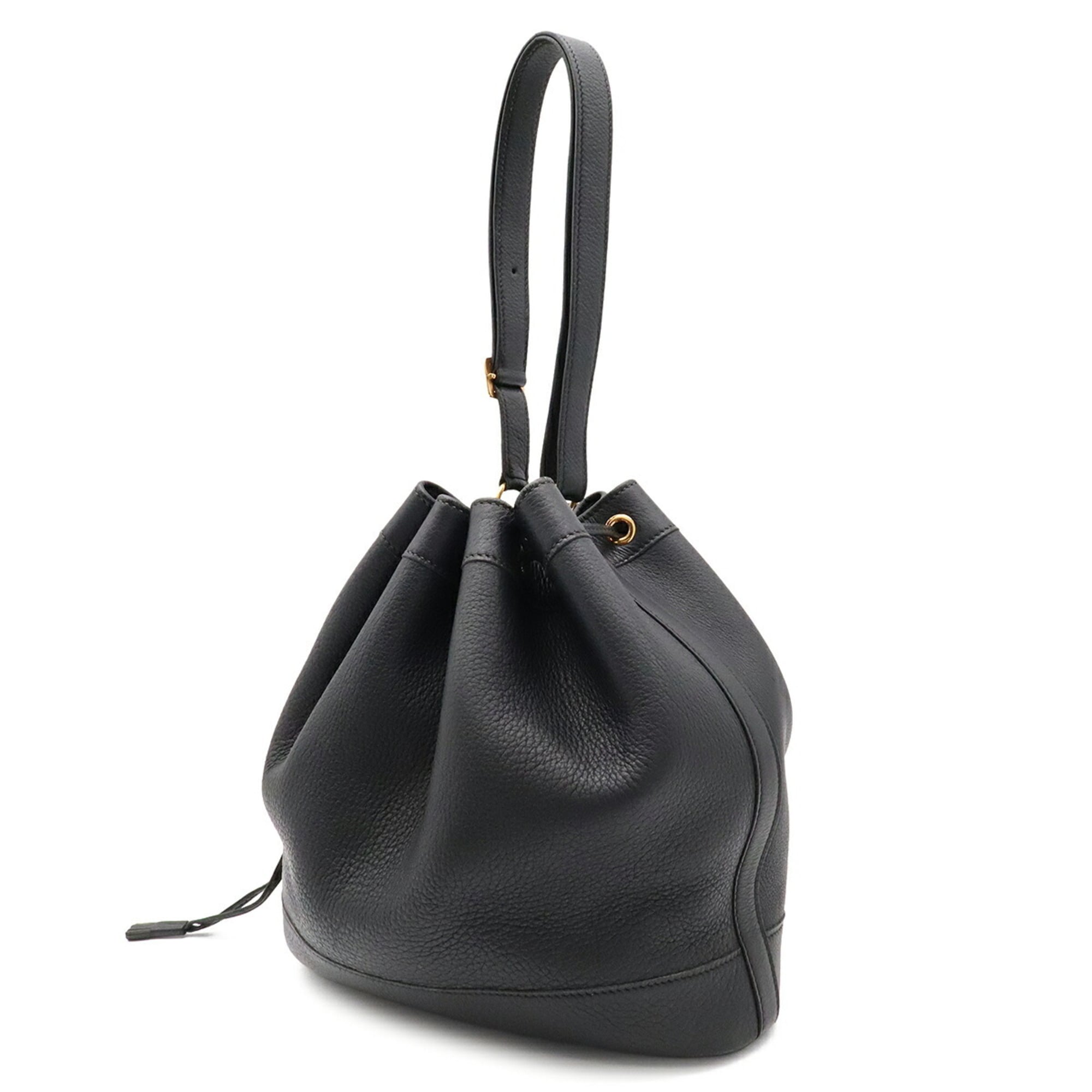 Hermes Black Taurillon Clemence Leather Handbag Shoulder Bag (Pre-Owned)