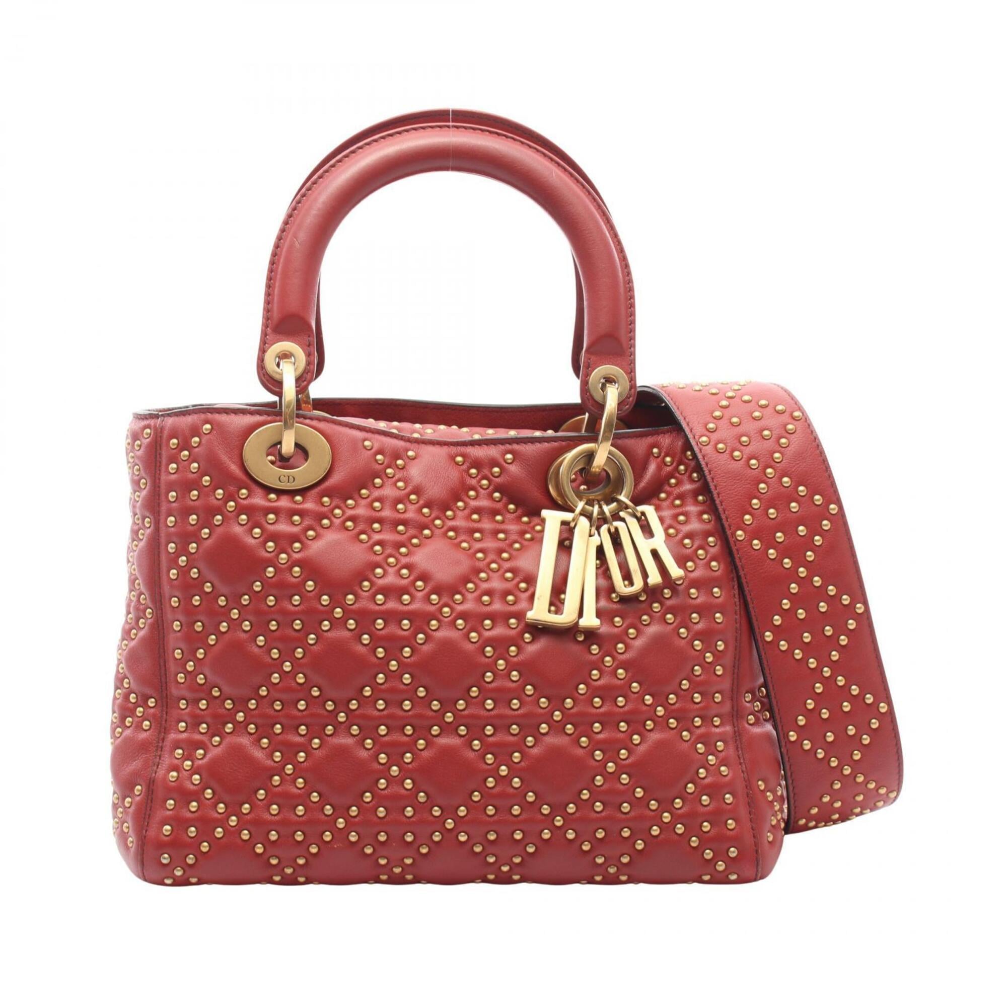 Christian Dior Bordeaux Leather Handbag (Pre-Owned)