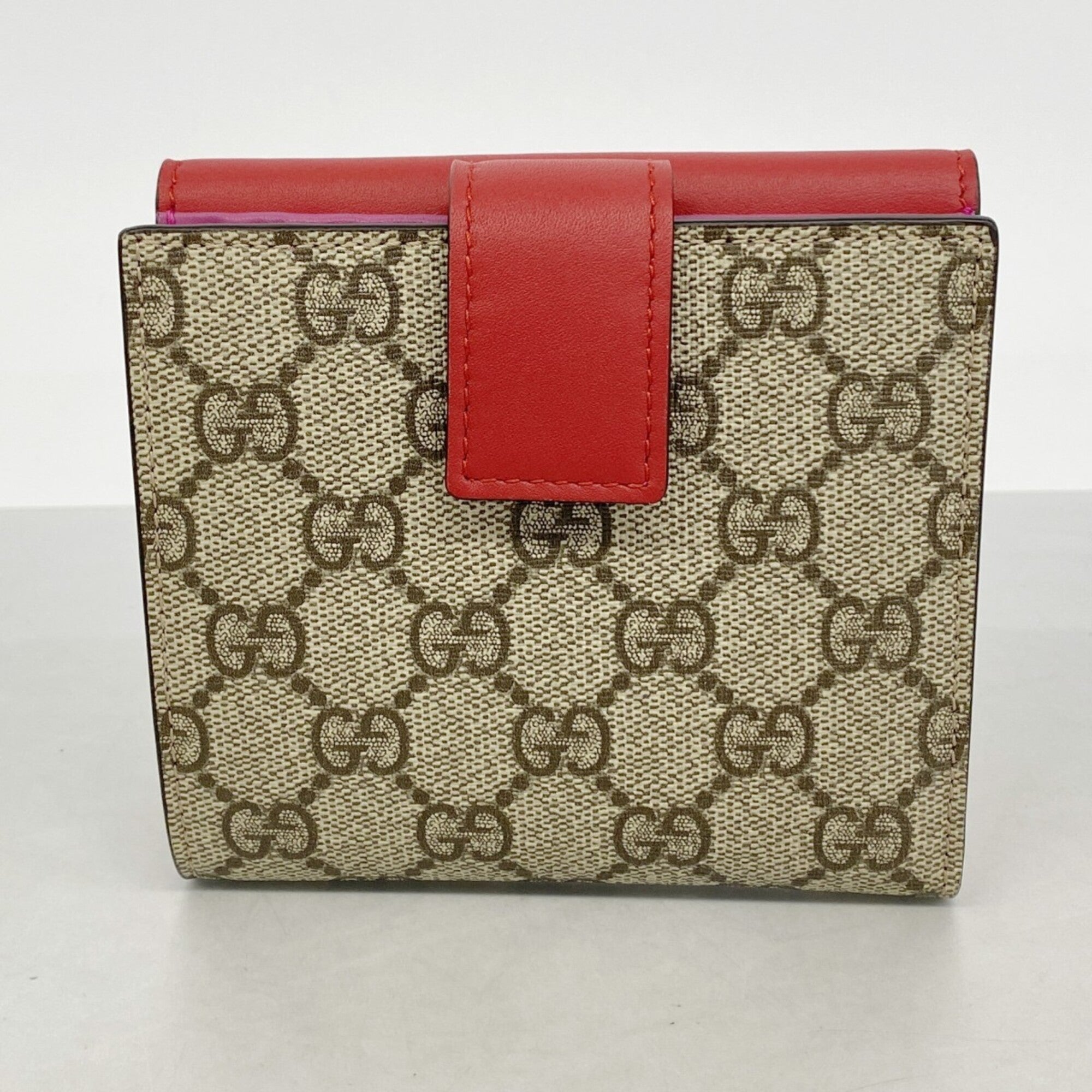 Gucci Brown Red Color Pvc Leather Wallet (Bi-Fold) (Pre-Owned)