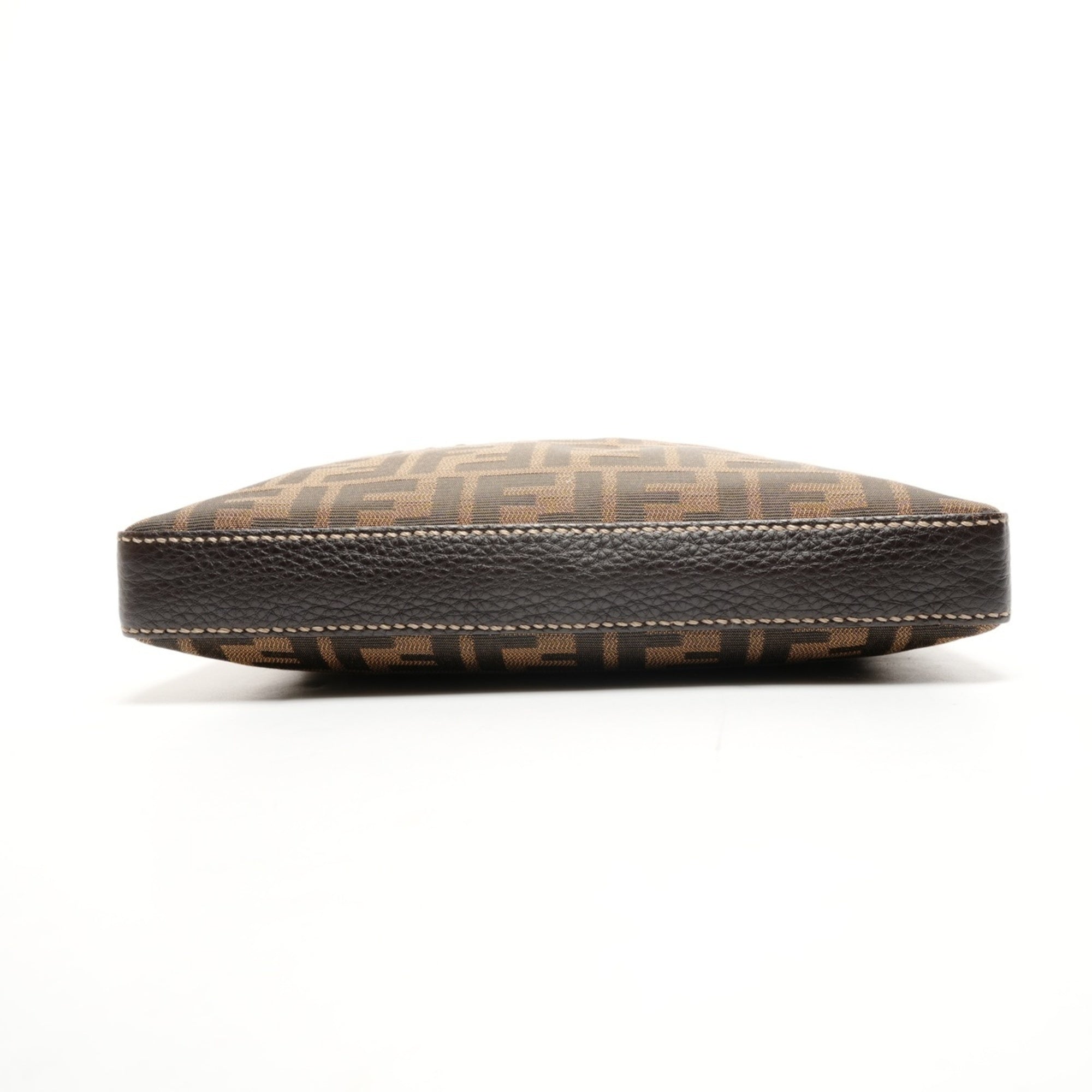Fendi Zucca Brown Canvas Shoulder Bag (Pre-Owned)
