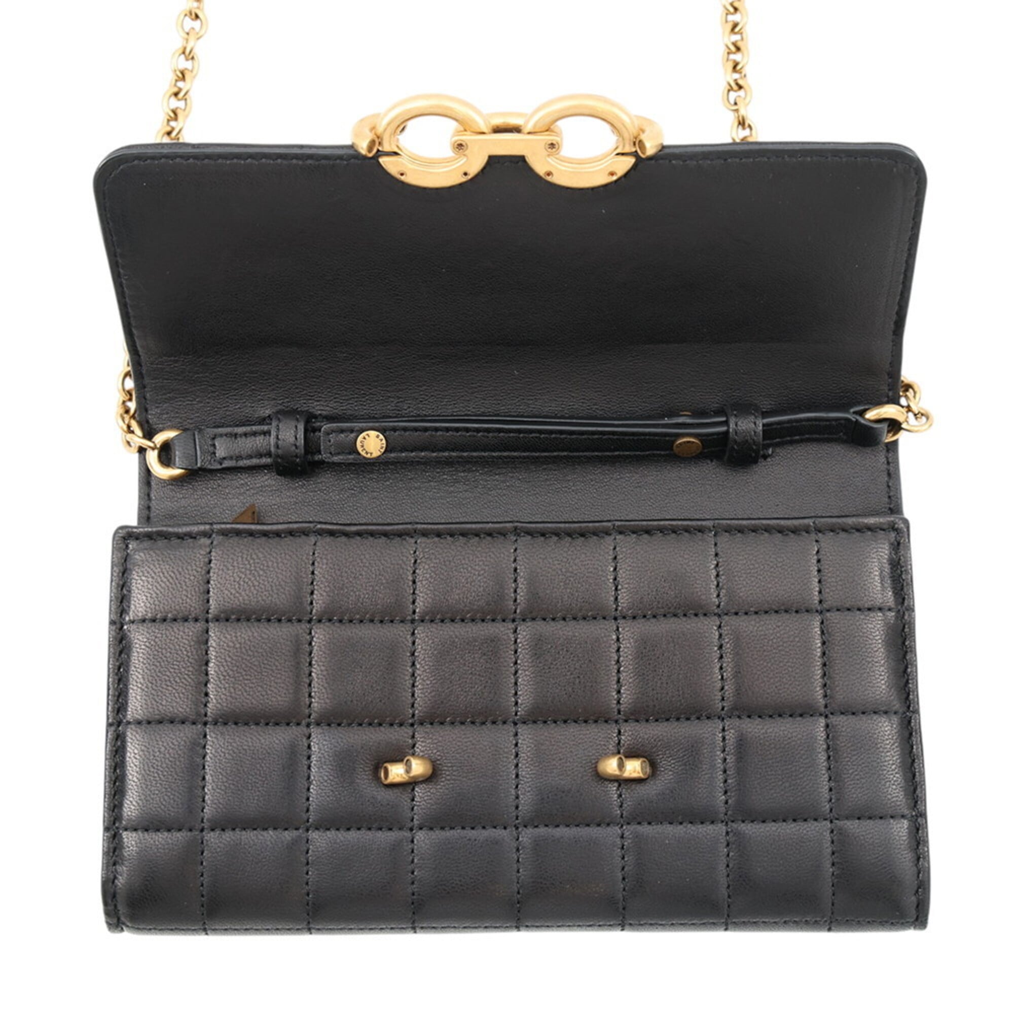 Yves Saint Laurent Black Leather Chain/Shoulder Wallet (Pre-Owned)