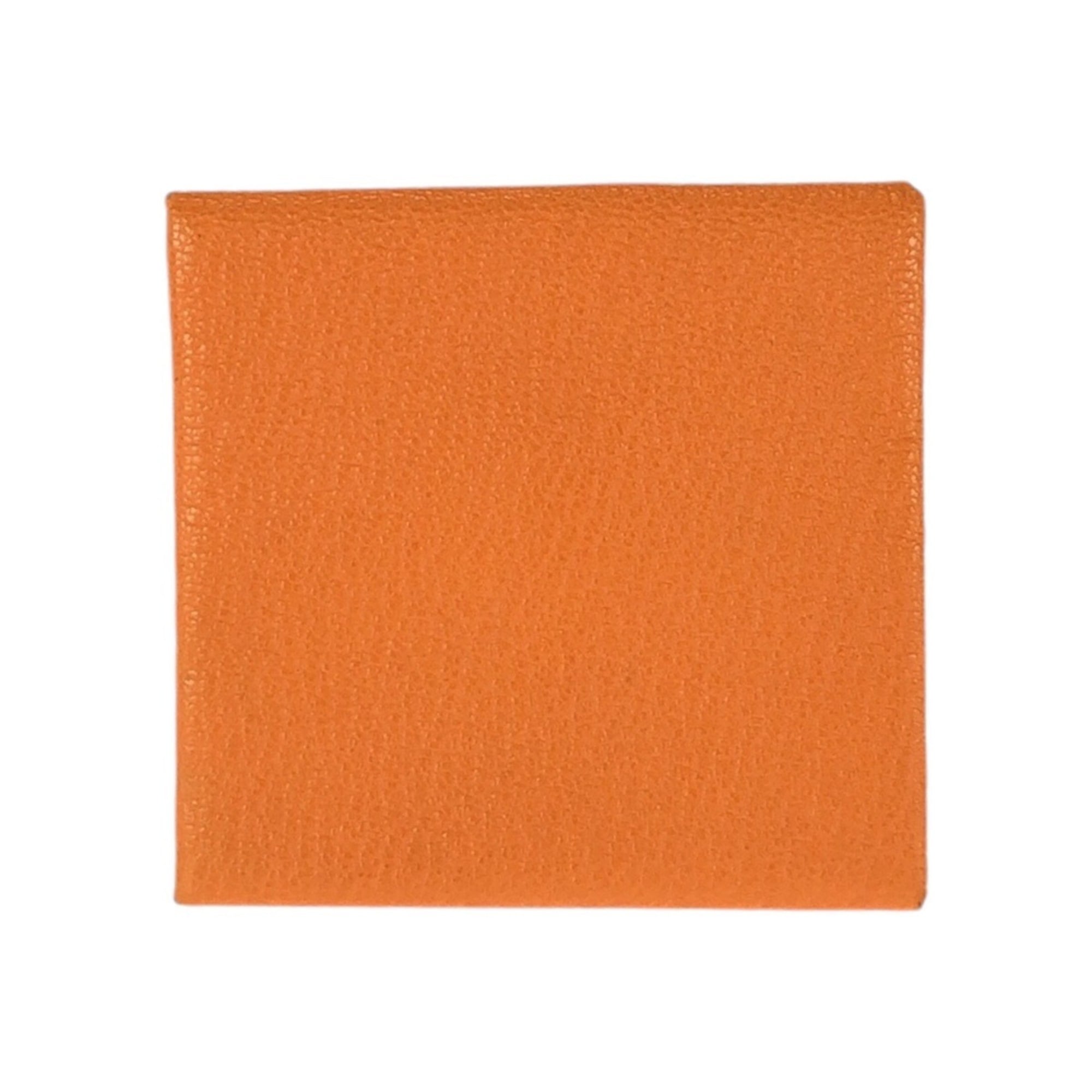 Hermes Feu Orange Chevre Leather Coin Purse/Coin Case (Pre-Owned)