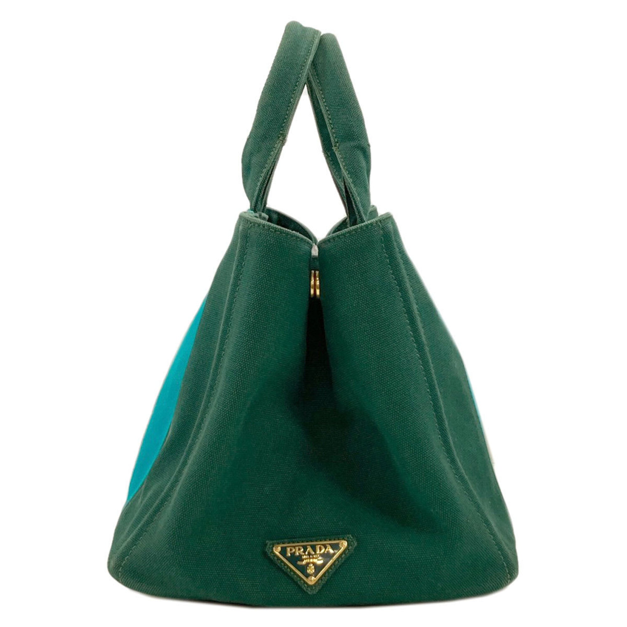 Prada Green Canvas Handbag (Pre-Owned)