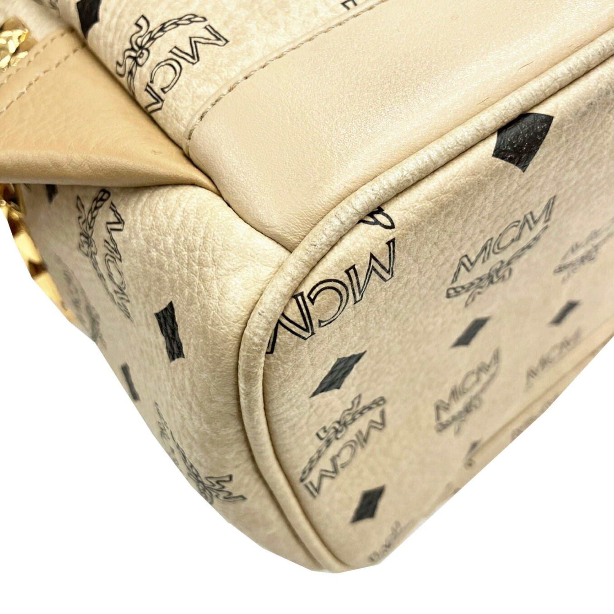 Mcm Beige Leather Backpack (Pre-Owned)