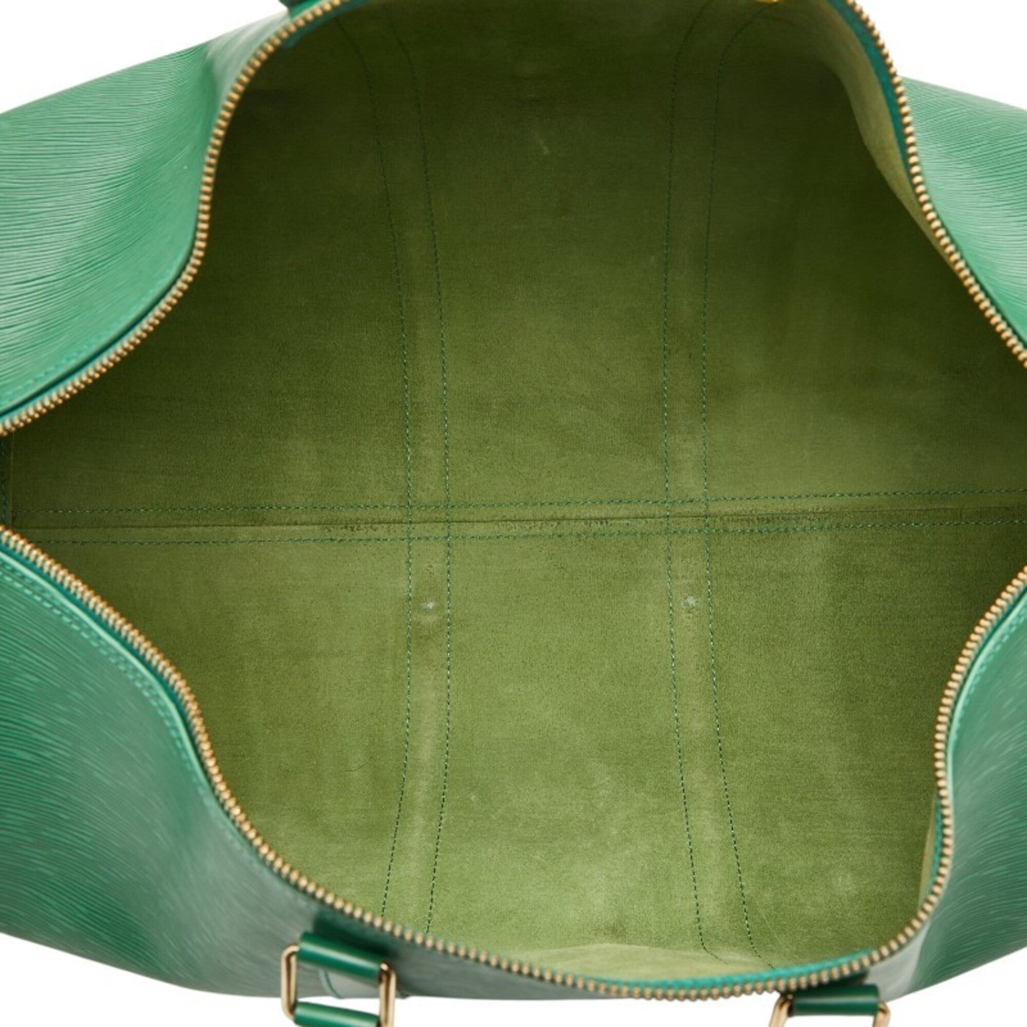 Louis Vuitton Borneo Green Leather Boston Bag (Pre-Owned)