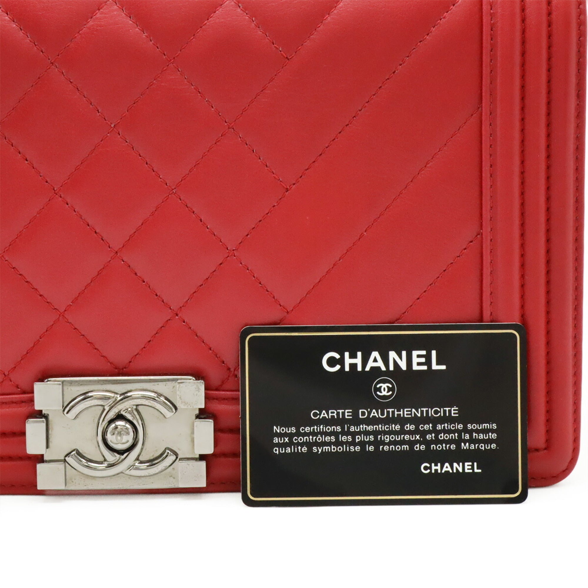 Chanel Red Color Leather Shoulder Bag (Pre-Owned)