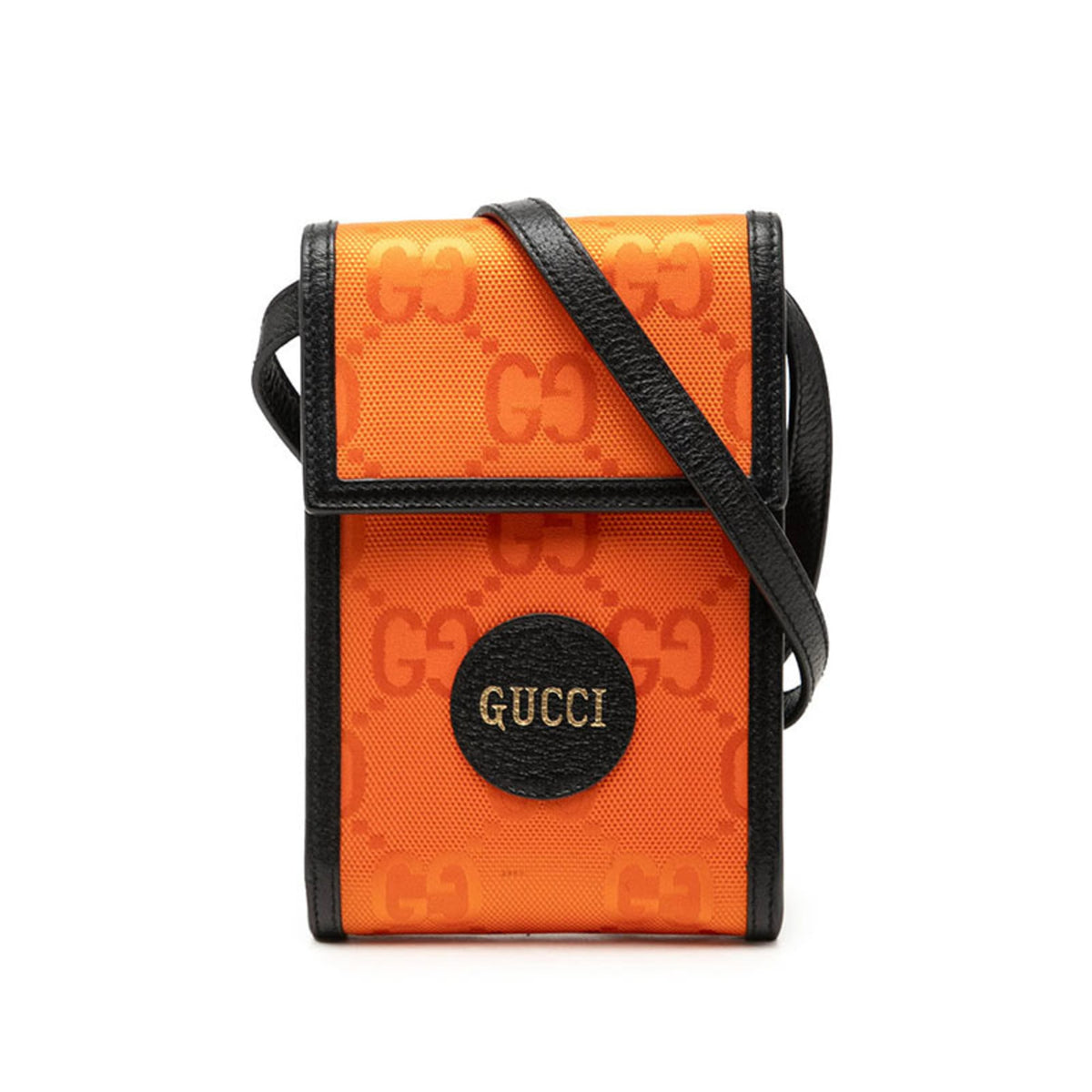 Gucci Orange Nylon Leather Shoulder Bag (Pre-Owned)