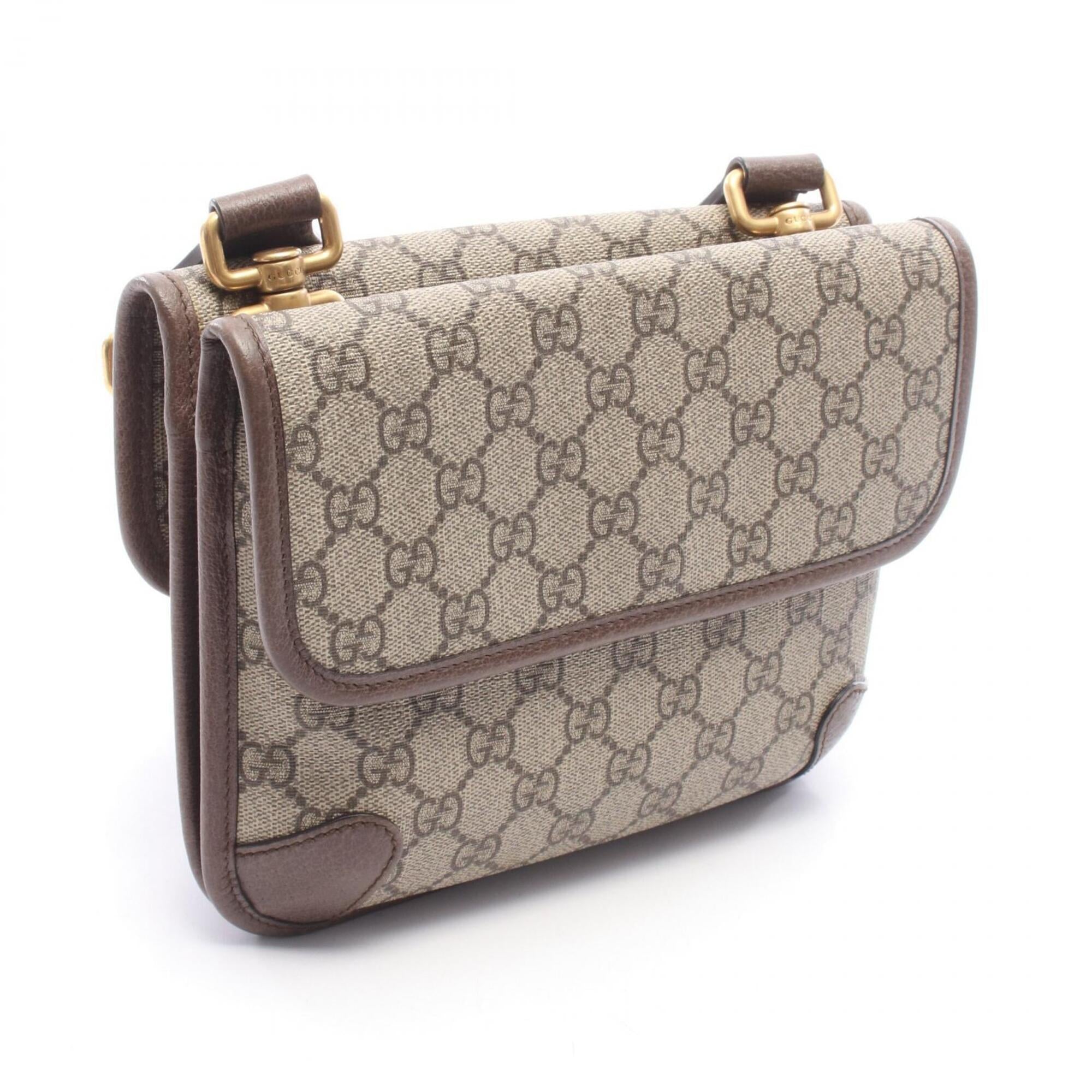 Gucci Beige Brown Multi-Color Pvc Leather Handbag Messenger Bag Shoulder Bag (Pre-Owned)