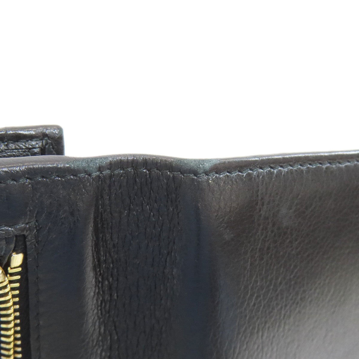 Prada Black Leather Long Wallet (Bi-Fold) (Pre-Owned)
