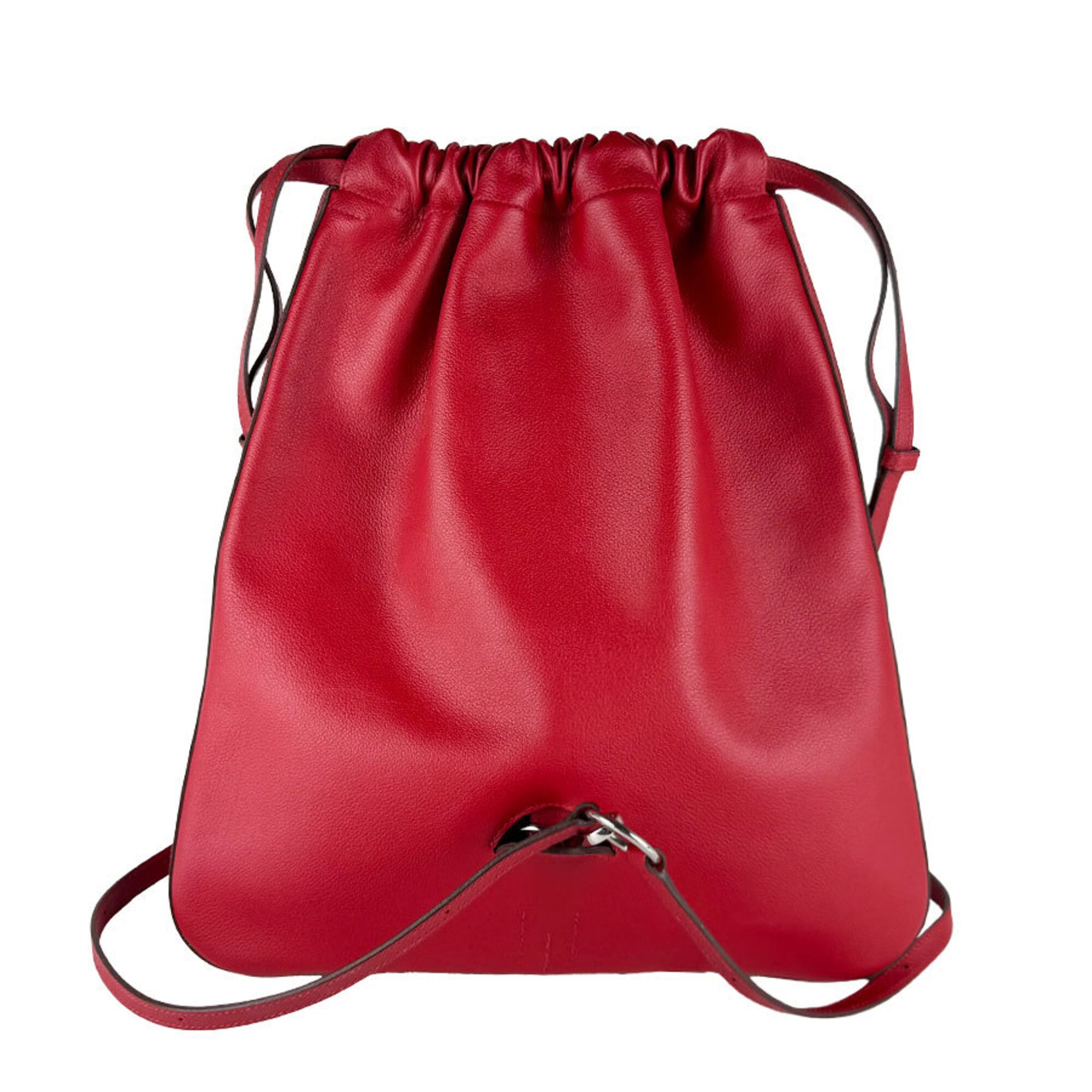 Hermes Red Color Leather Backpack Shoulder Bag (Pre-Owned)