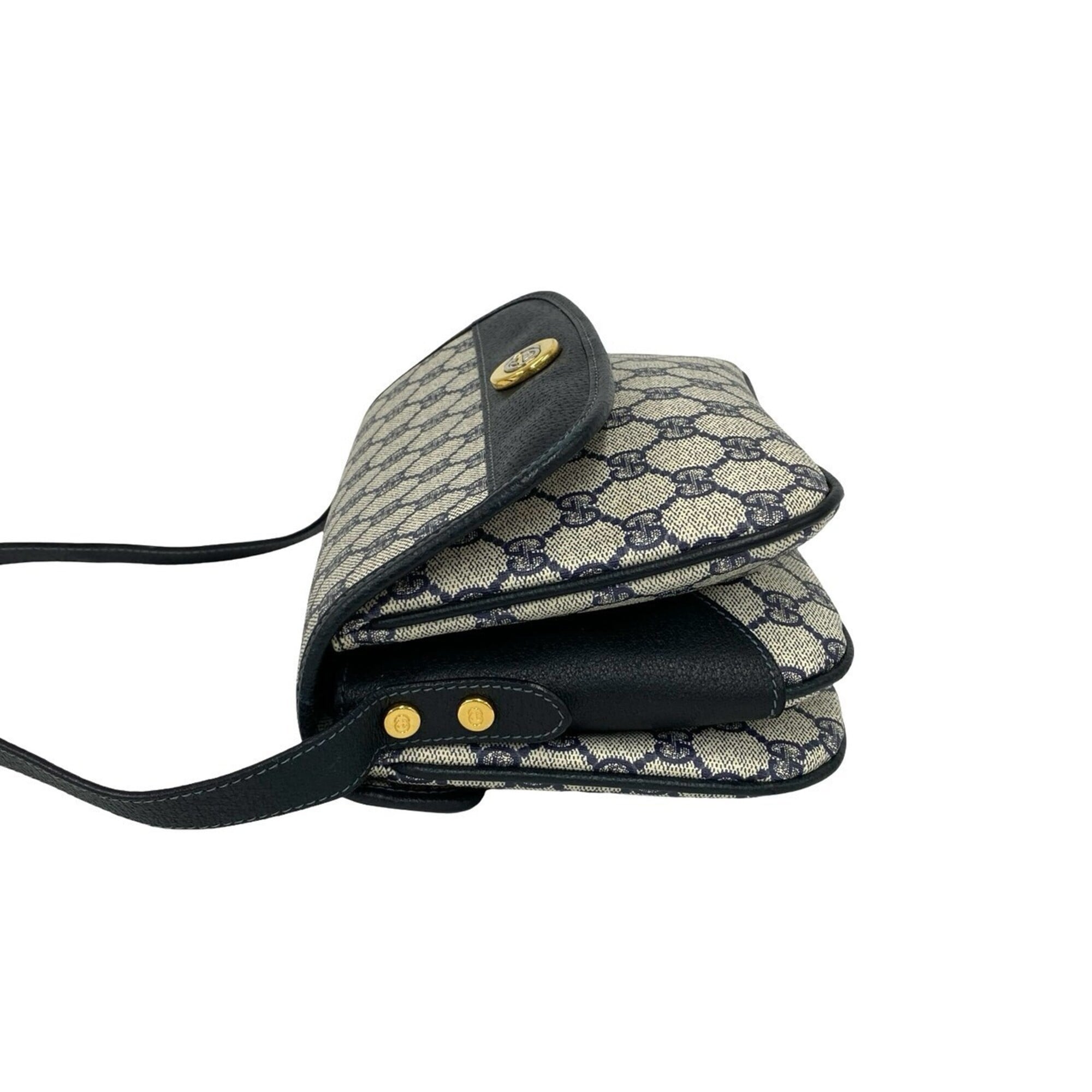 Gucci Navy Leather Pvc Pochette Shoulder Bag (Pre-Owned)