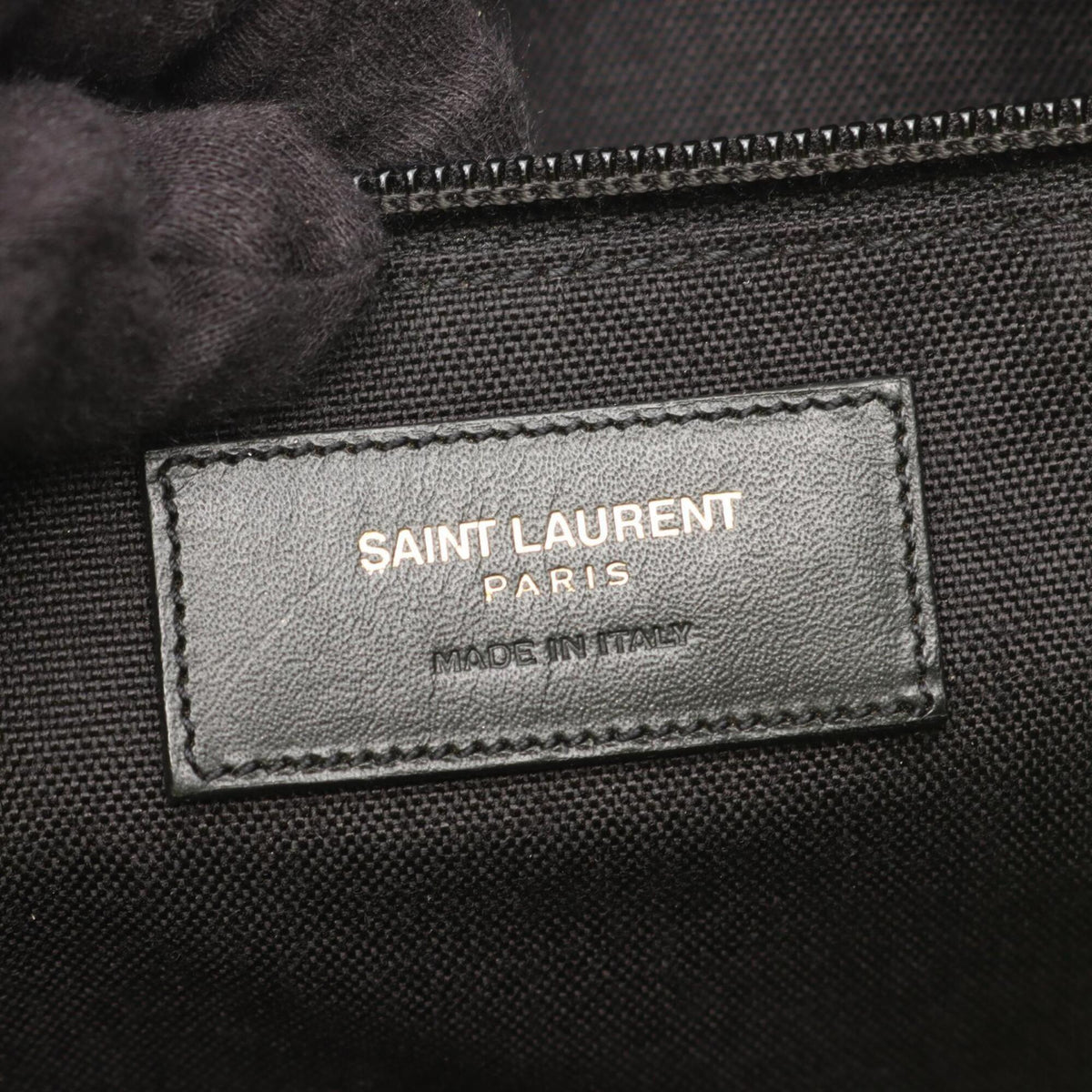 Yves Saint Laurent Black Green Nylon Leather Canvas Backpack Handbag (Pre-Owned)