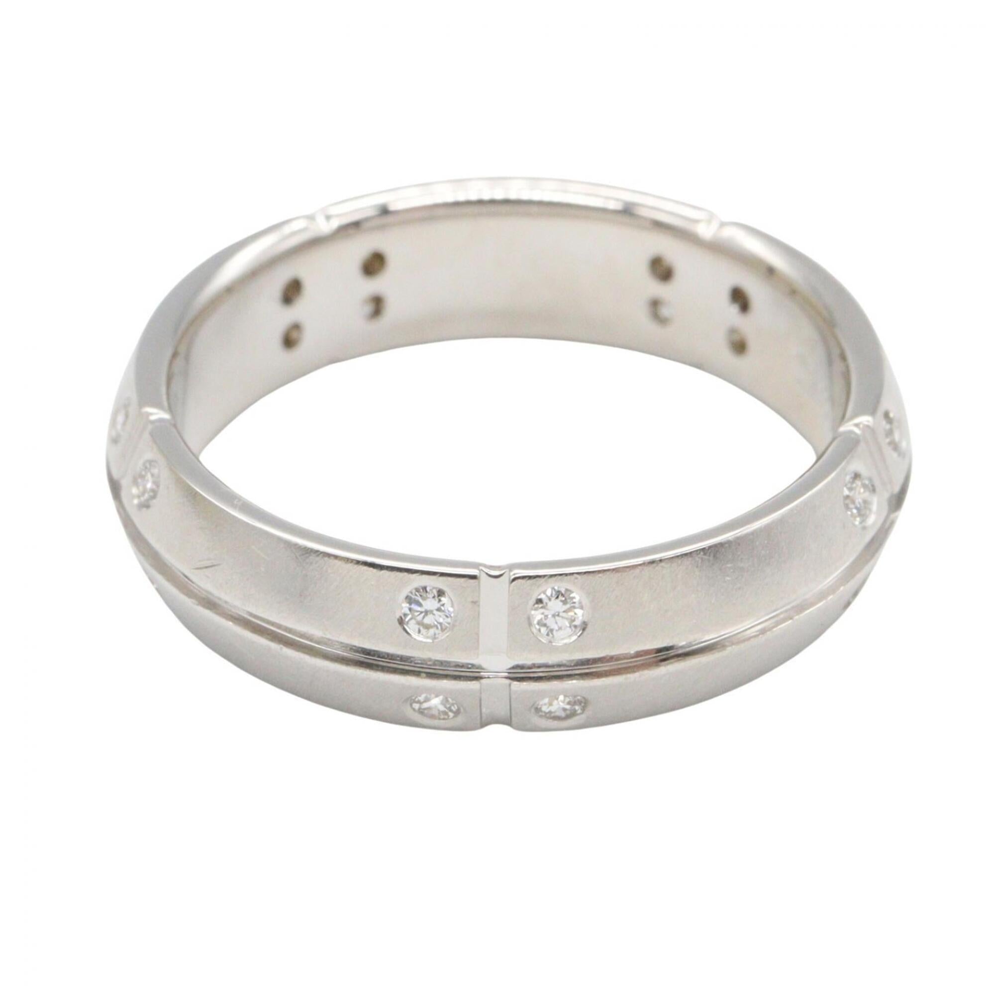 Tiffany Silver Clear White Gold (18K) Band Ring (Pre-Owned)