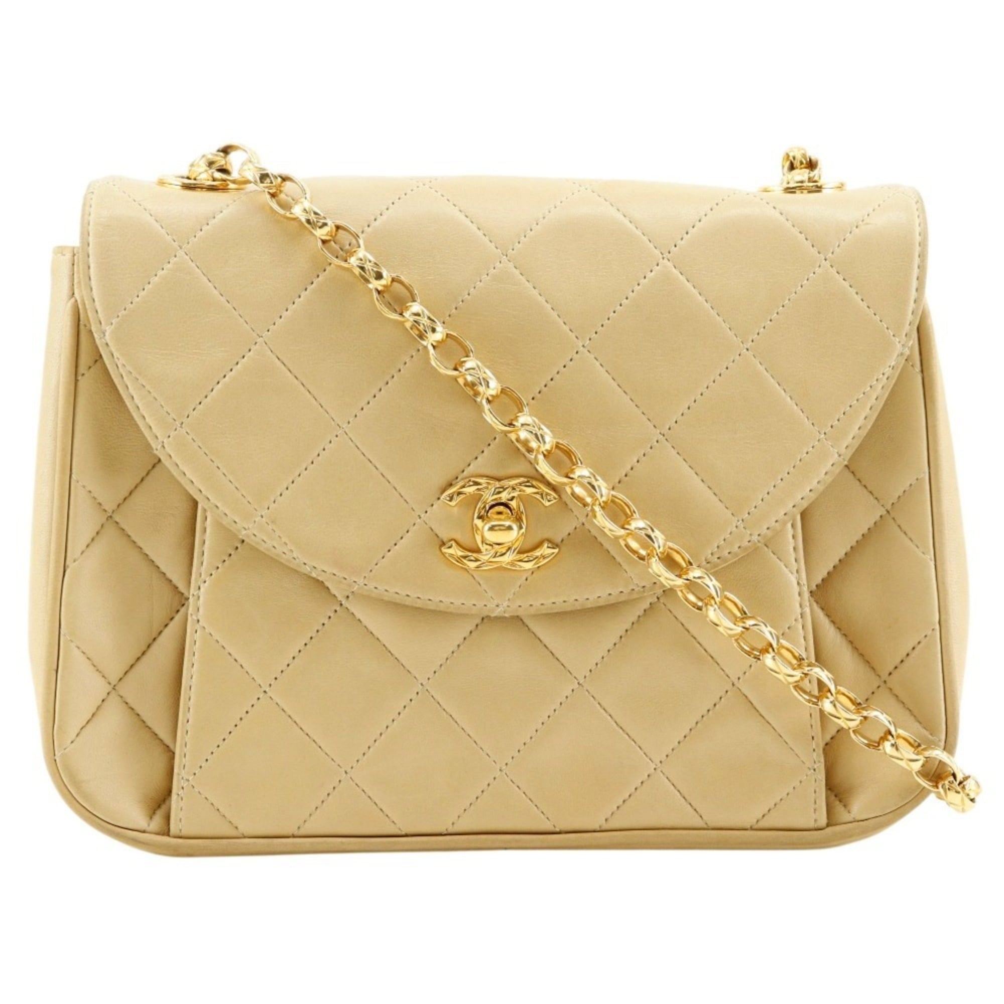 Chanel Beige Leather Shoulder Bag (Pre-Owned)