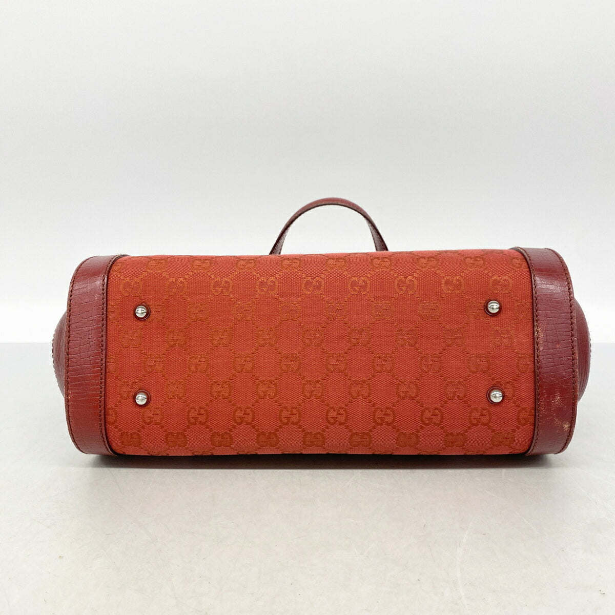 Gucci Red Color Canvas Handbag (Pre-Owned)