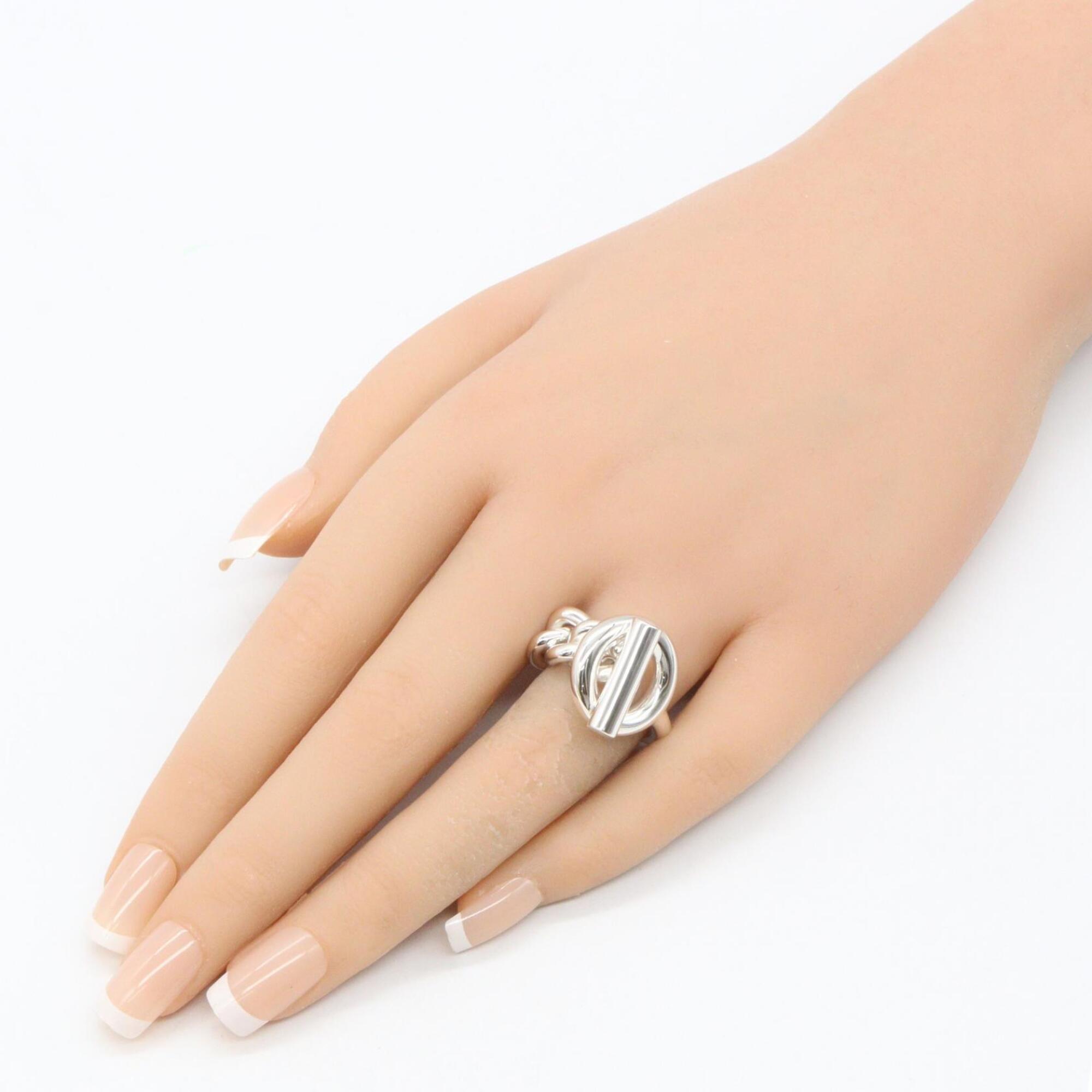 Hermes Silver Silver 925 Band Ring (Pre-Owned)