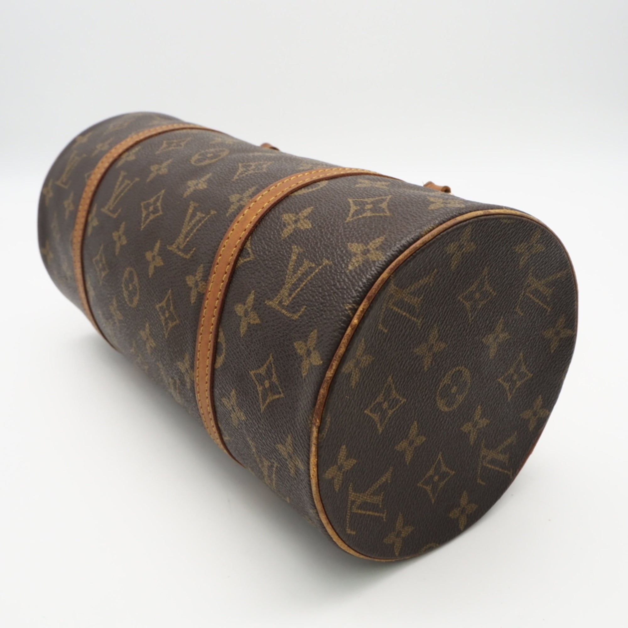 Louis Vuitton Beige Brown Coated Canvas Leather Handbag (Pre-Owned)