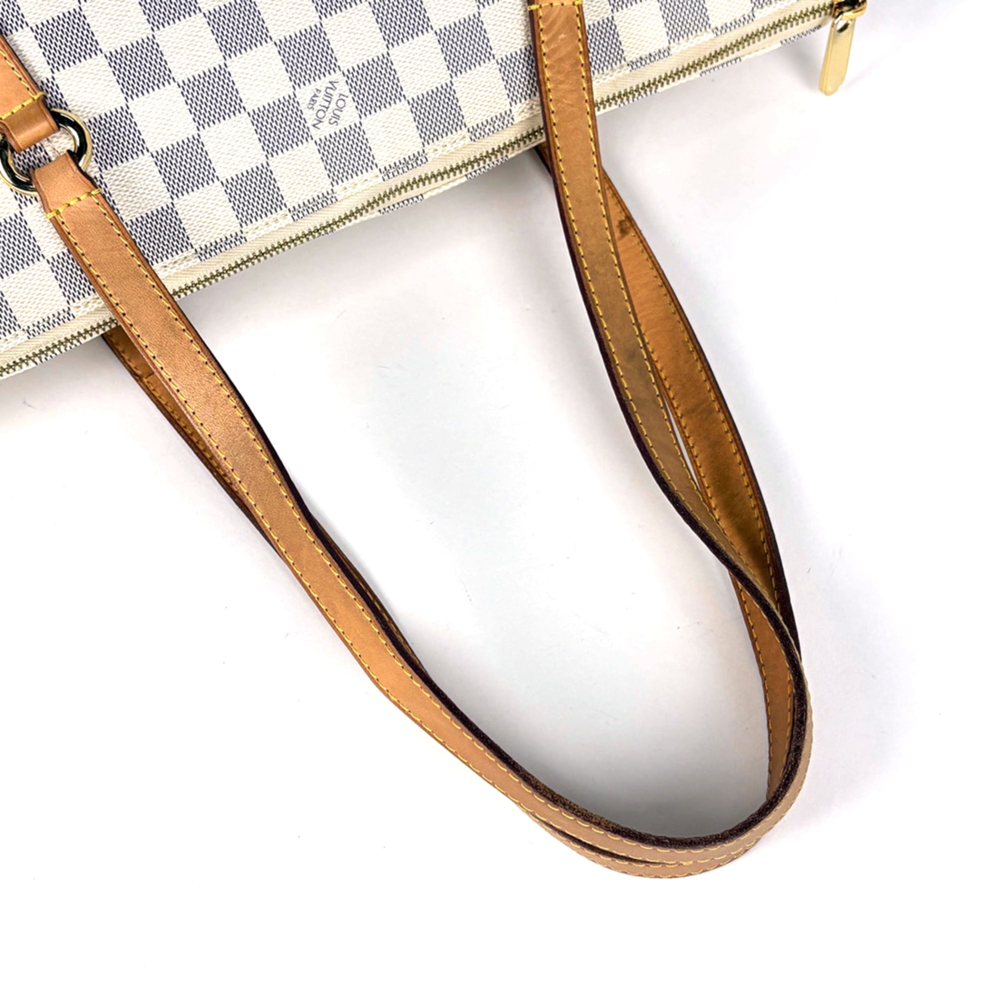Louis Vuitton White Damier Azur Shoulder Bag Tote Bag (Pre-Owned)