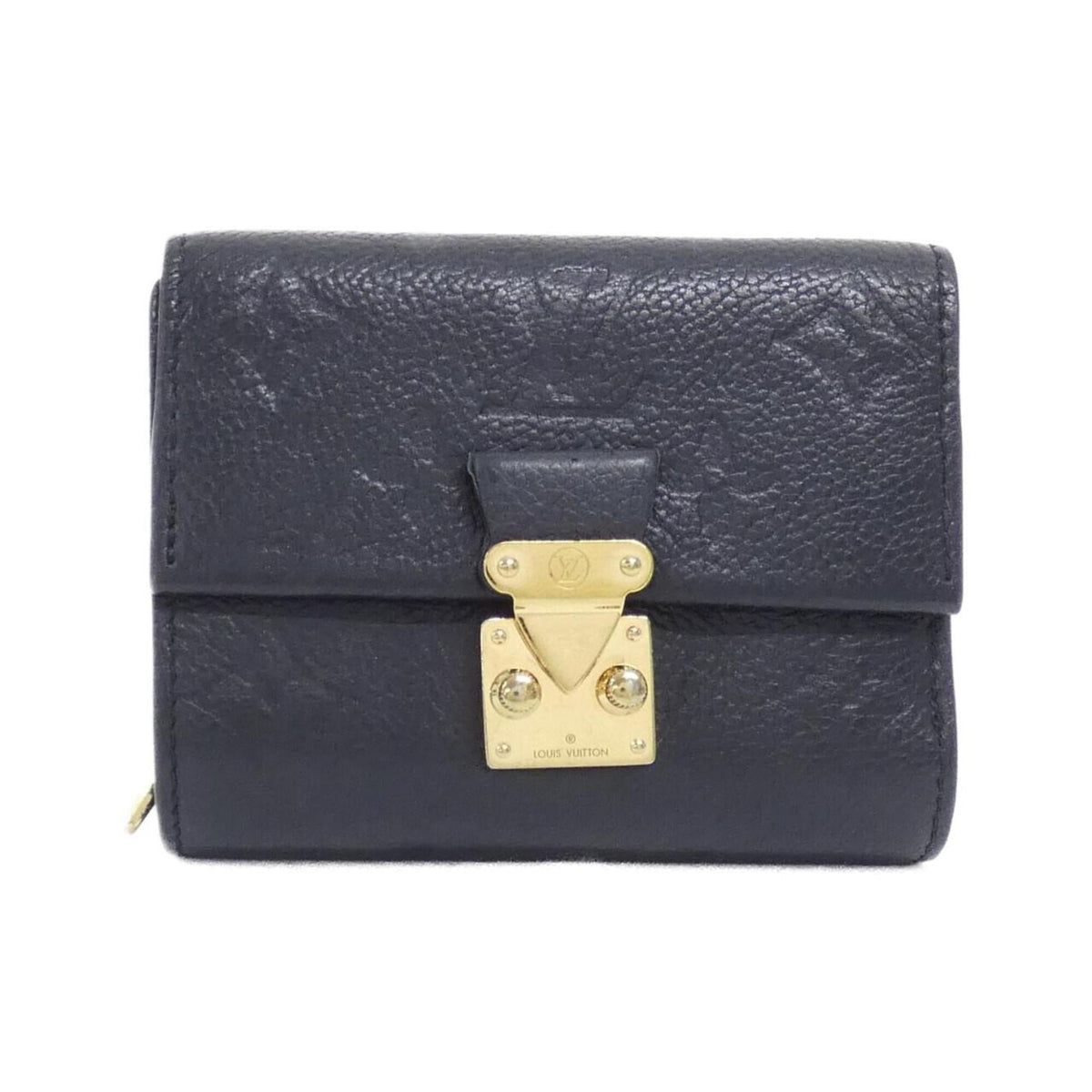Louis Vuitton Black Leather Wallet (Tri-Fold) (Pre-Owned)