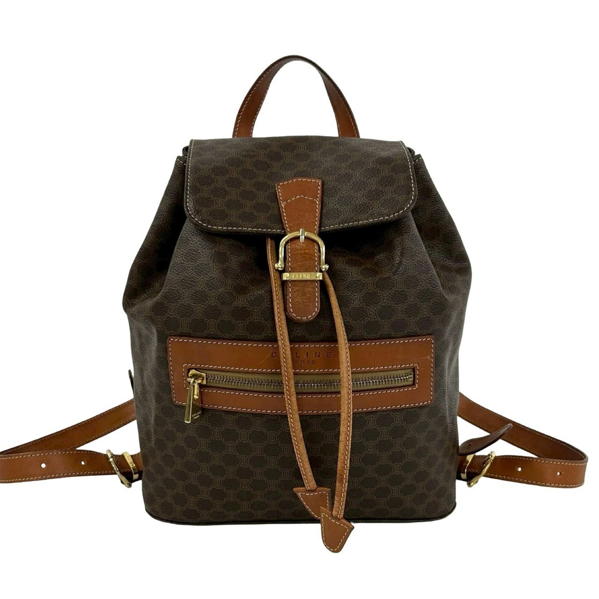 Celine Brown Pvc Leather Backpack (Pre-Owned)