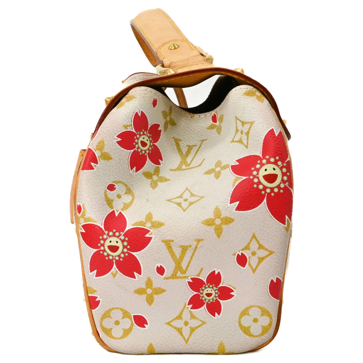 Louis Vuitton Pink White Monogram Canvas Handbag (Pre-Owned)