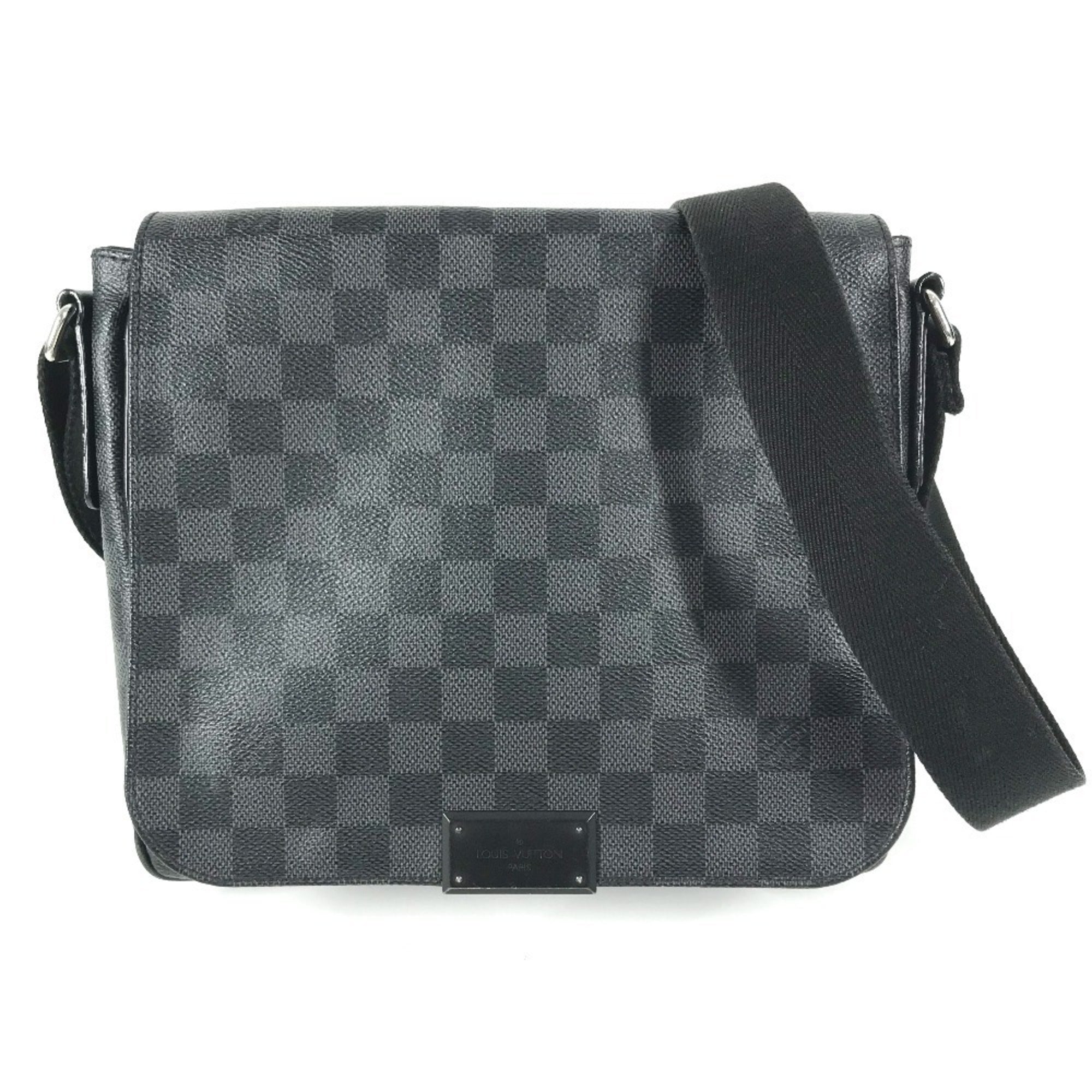 Louis Vuitton Black Damier Graphite Messenger Bag Shoulder Bag (Pre-Owned)