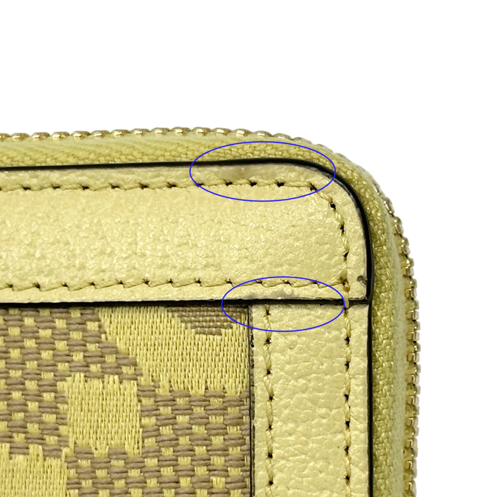 Gucci Yellow Canvas Leather Coin Purse/Coin Case (Pre-Owned)