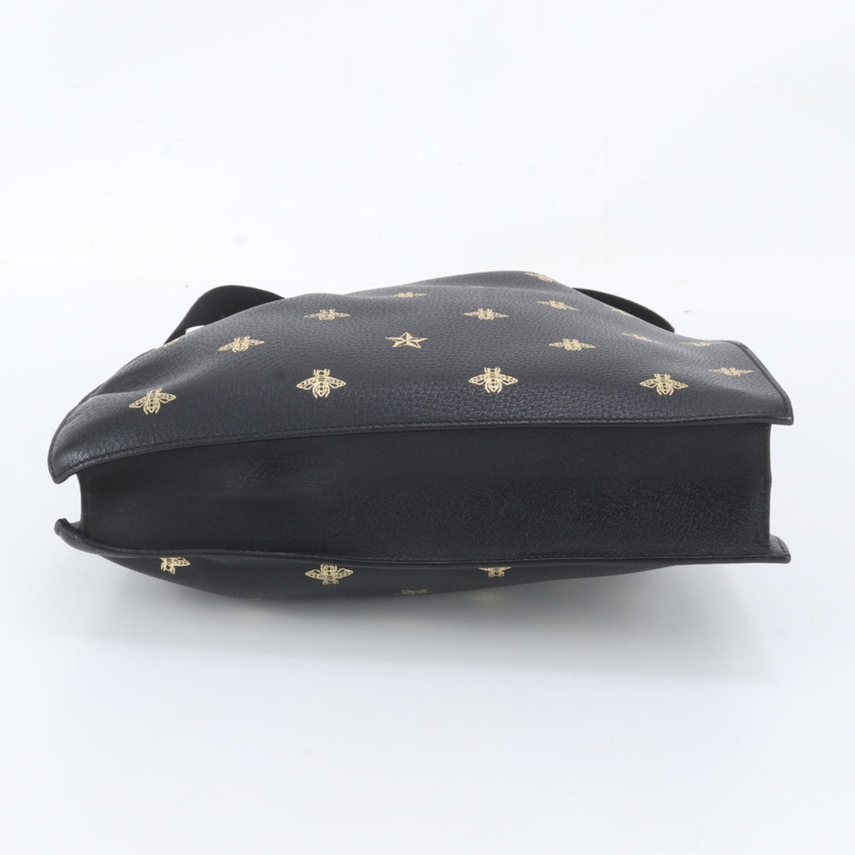 Gucci Black Leather Messenger Bag Shoulder Bag Tote Bag (Pre-Owned)