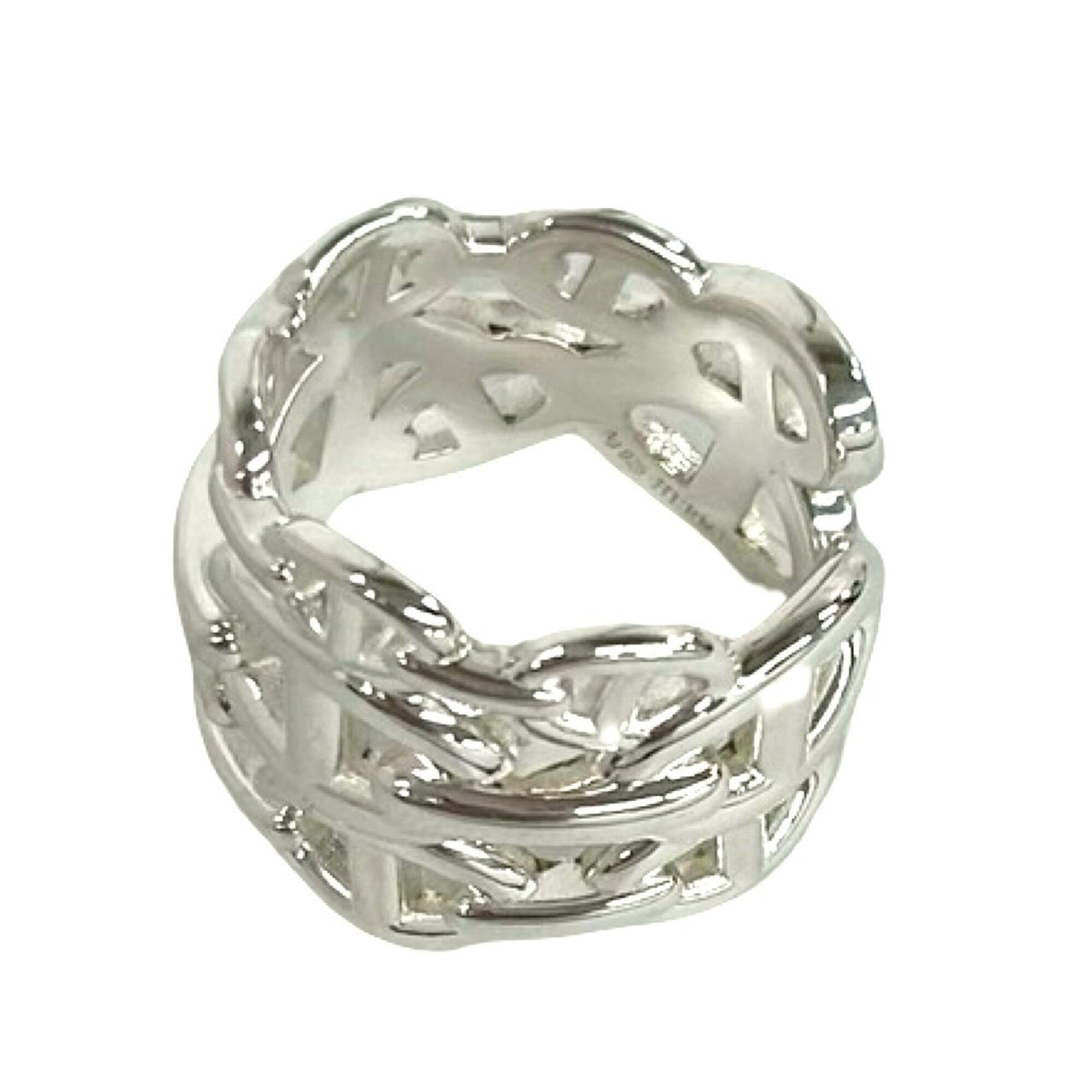 Hermes Silver Silver 925 Band Ring (Pre-Owned)