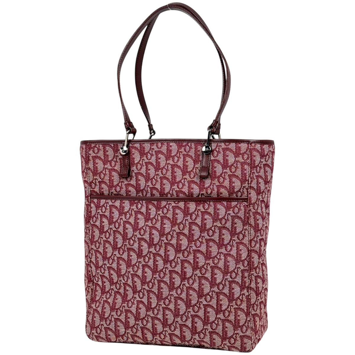 Christian Dior Trotter Bordeaux Canvas Leather Tote Bag (Pre-Owned)