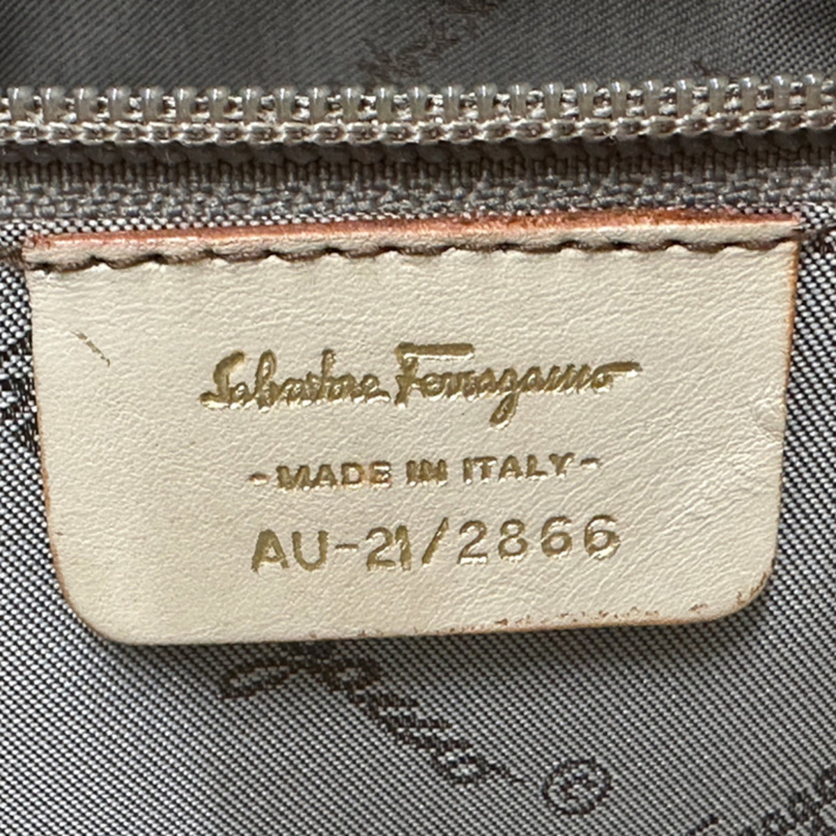 Salvatore Ferragamo Beige Orange Canvas Tote Bag (Pre-Owned)